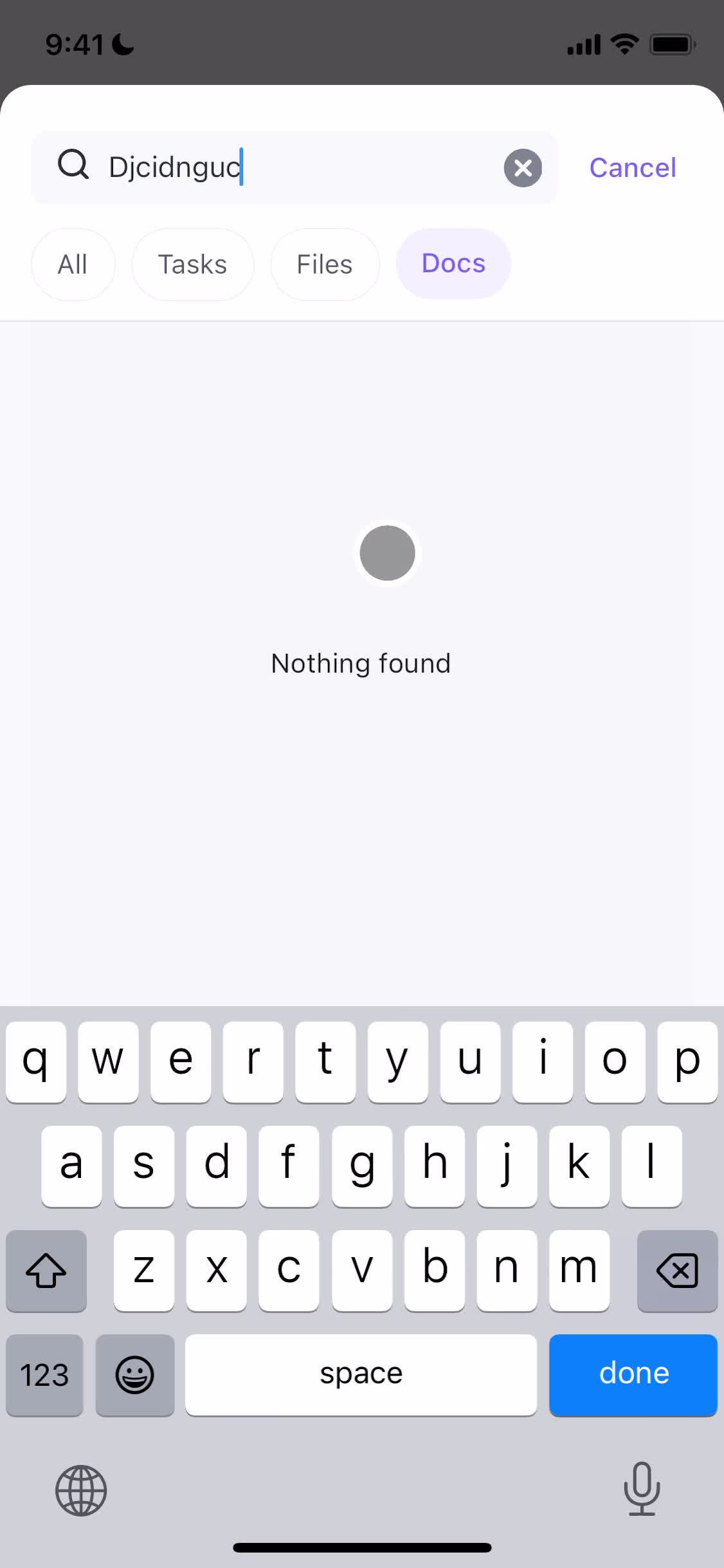 Searching screenshot