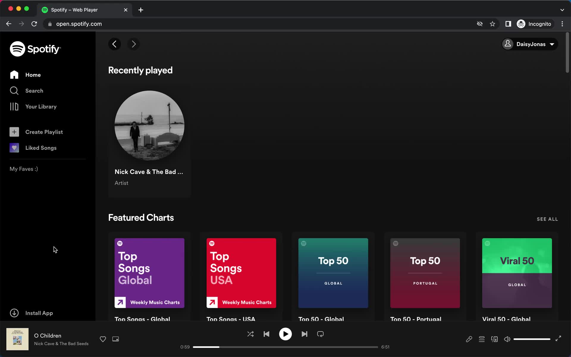 Screenshot of Home on Searching on Spotify user flow