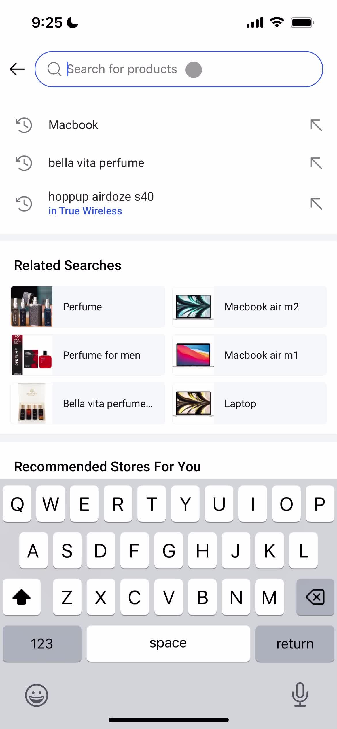 Searching screenshot