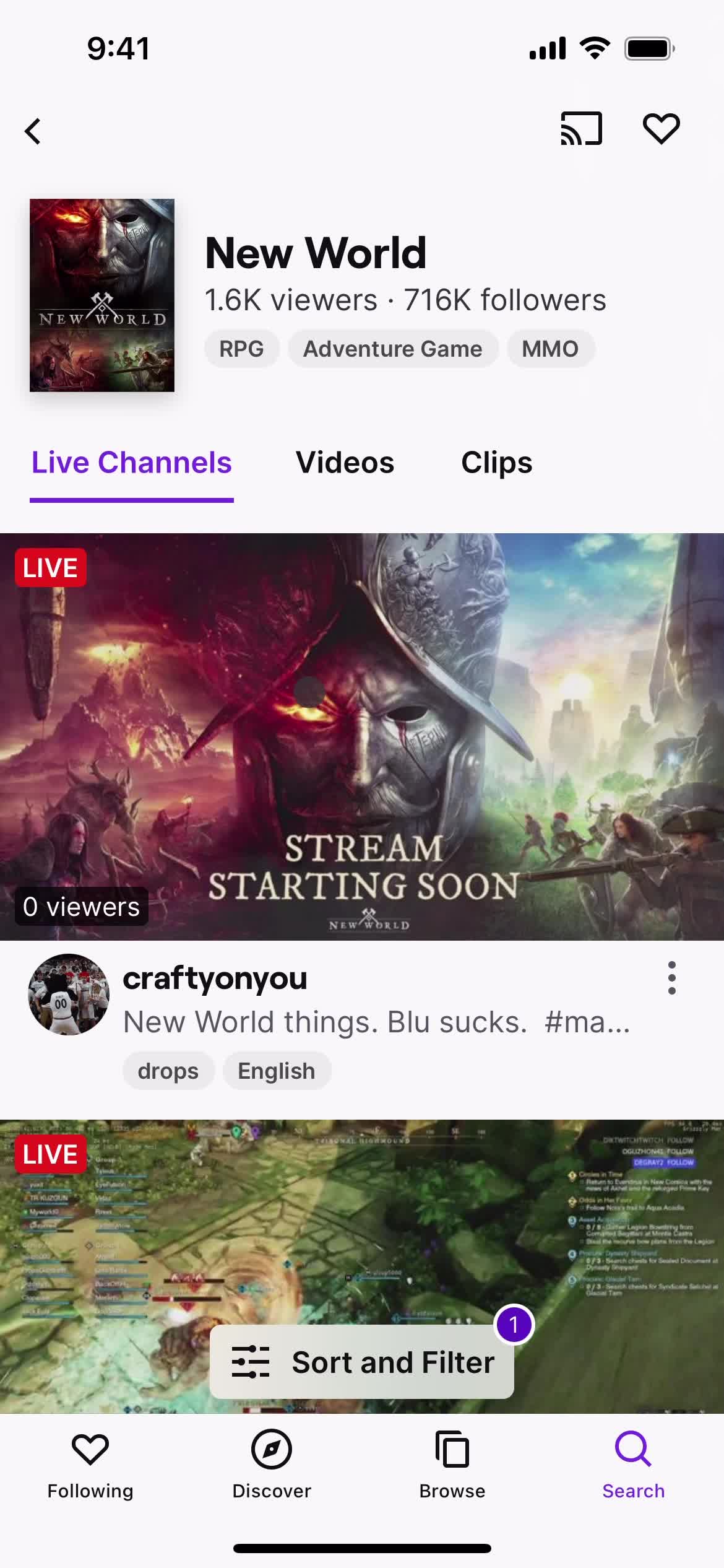 Searching on Twitch video thumbnail