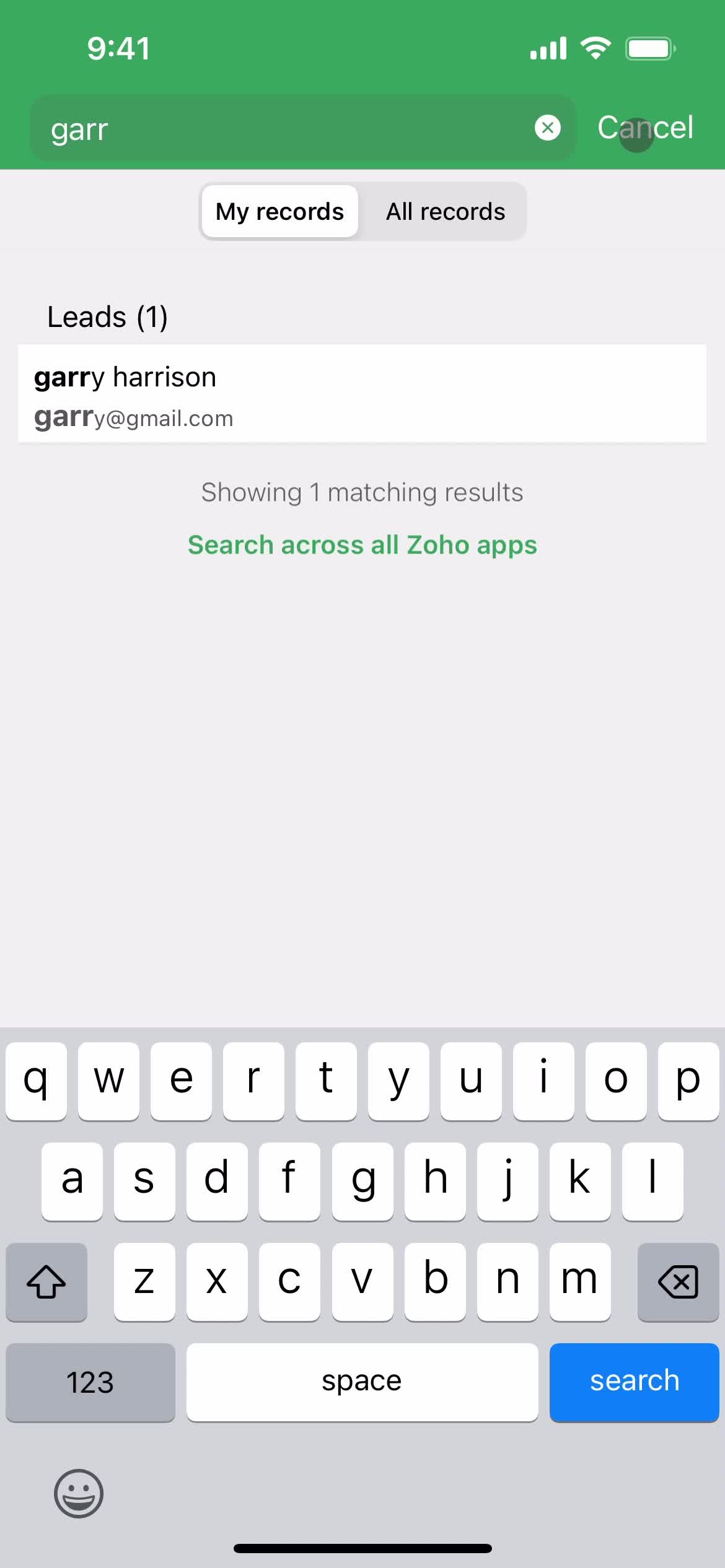 Searching screenshot