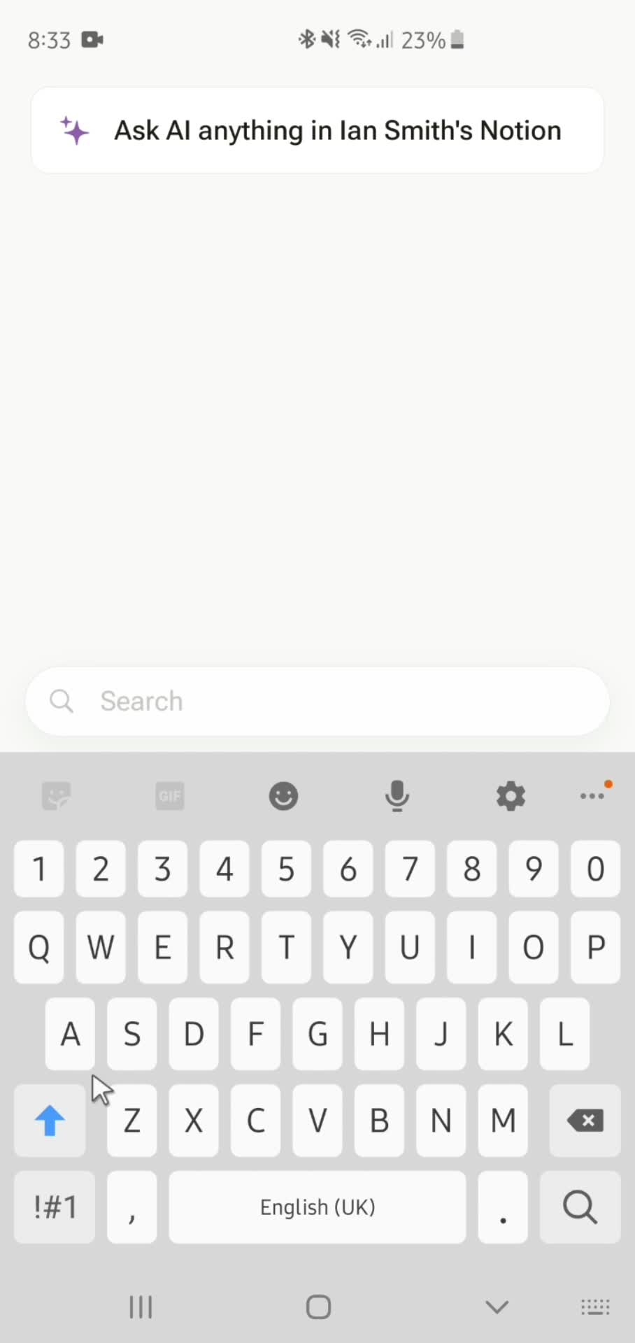 Searching screenshot