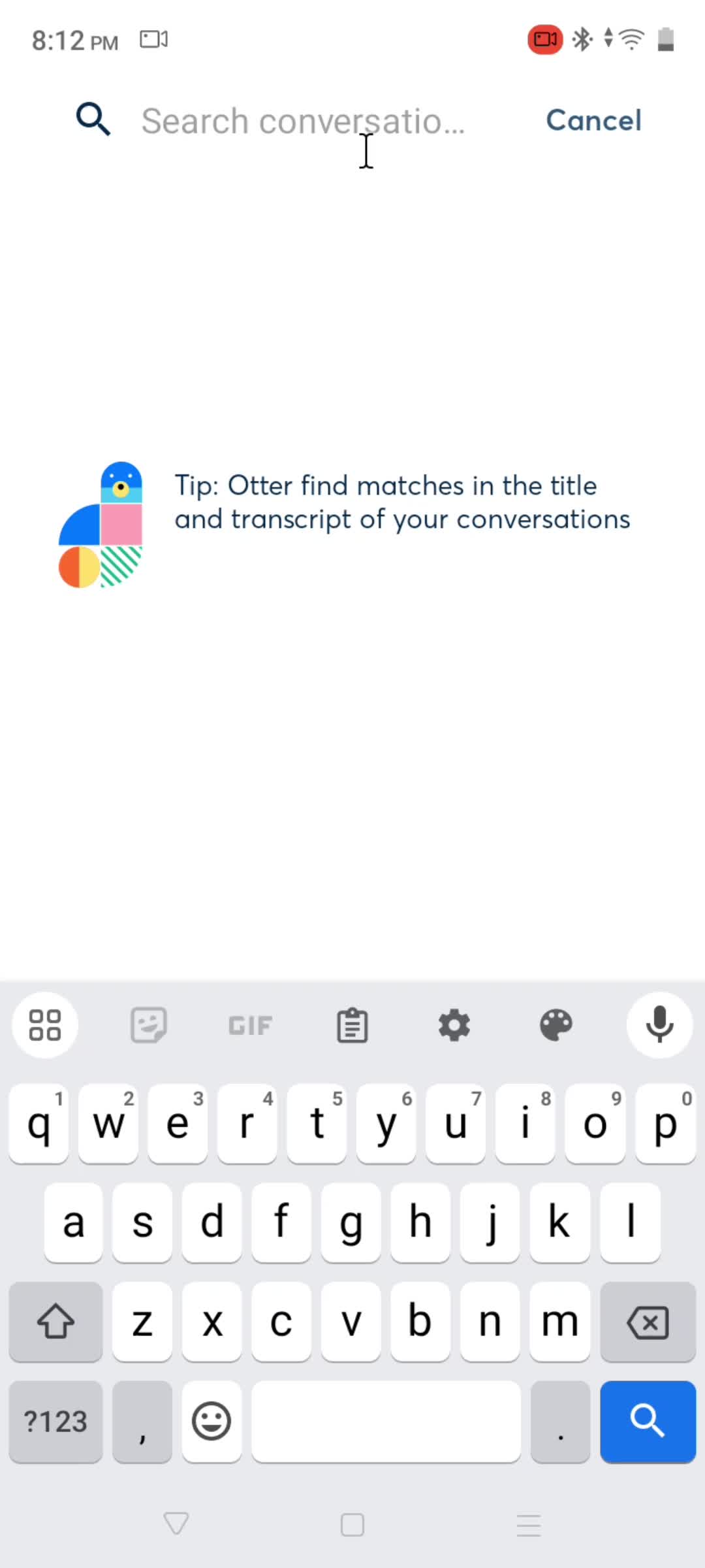 Searching screenshot