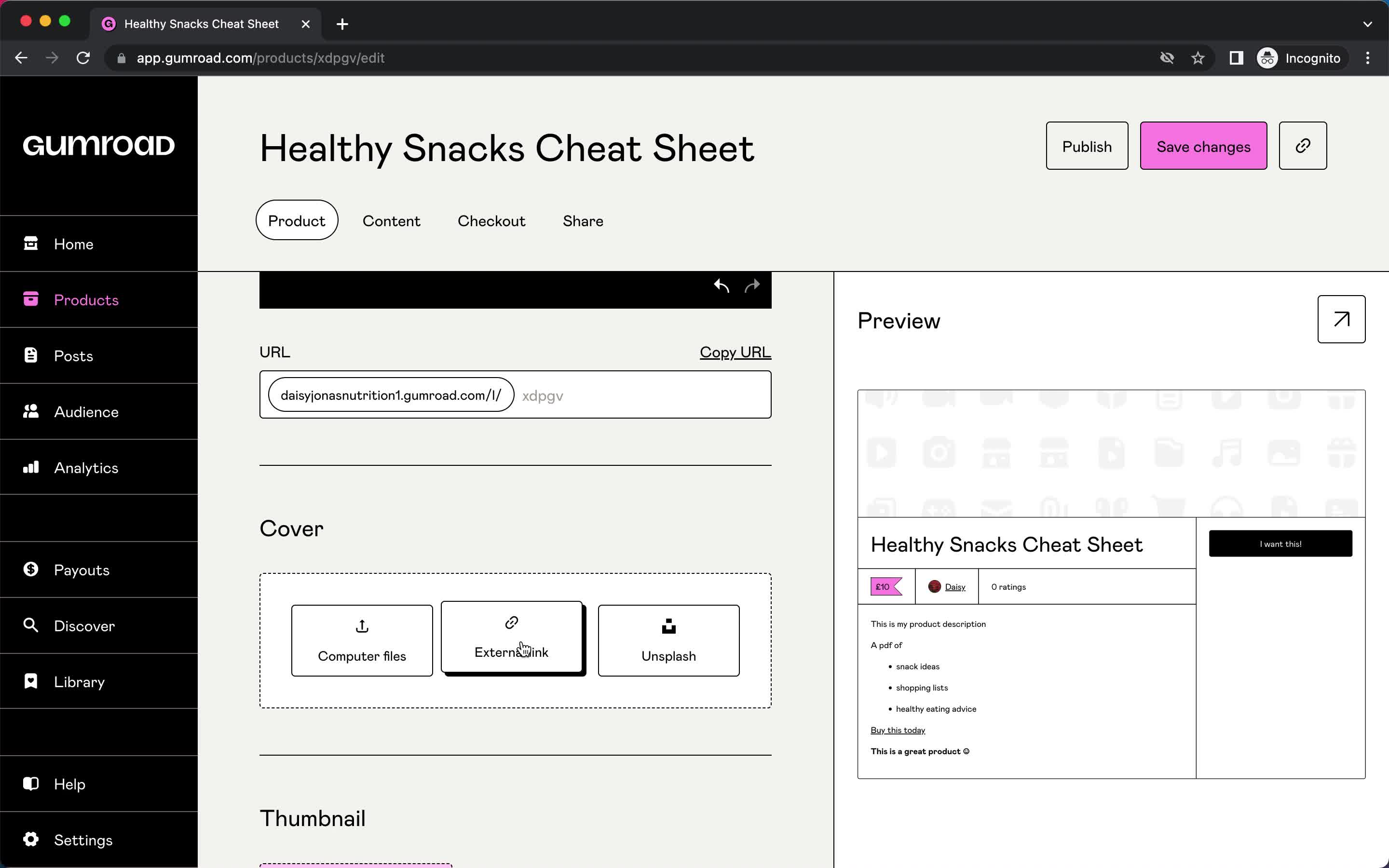 Adding a product screenshot