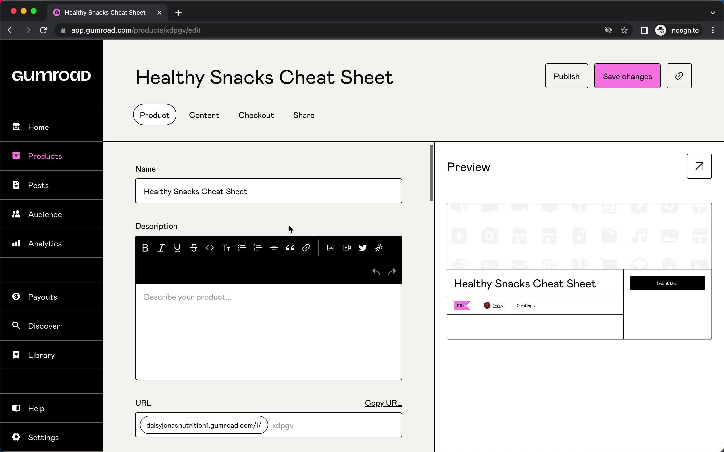 Adding a product screenshot