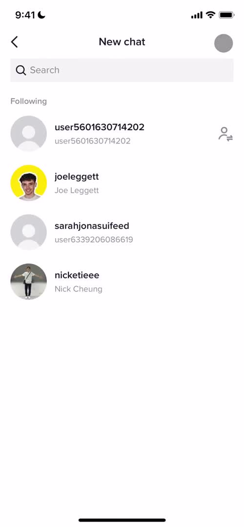 Sending messages on TikTok video thumbnail