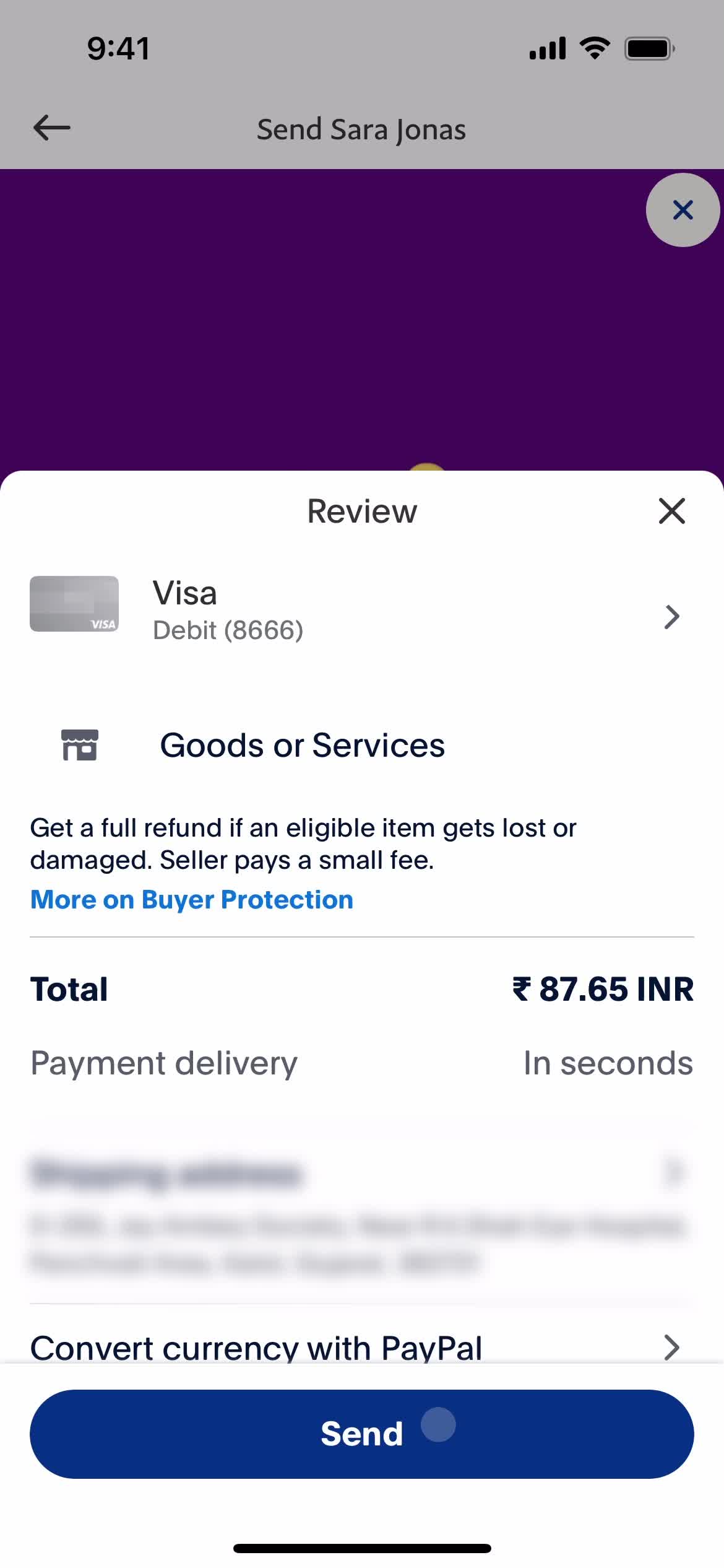 Sending currency on PayPal video thumbnail