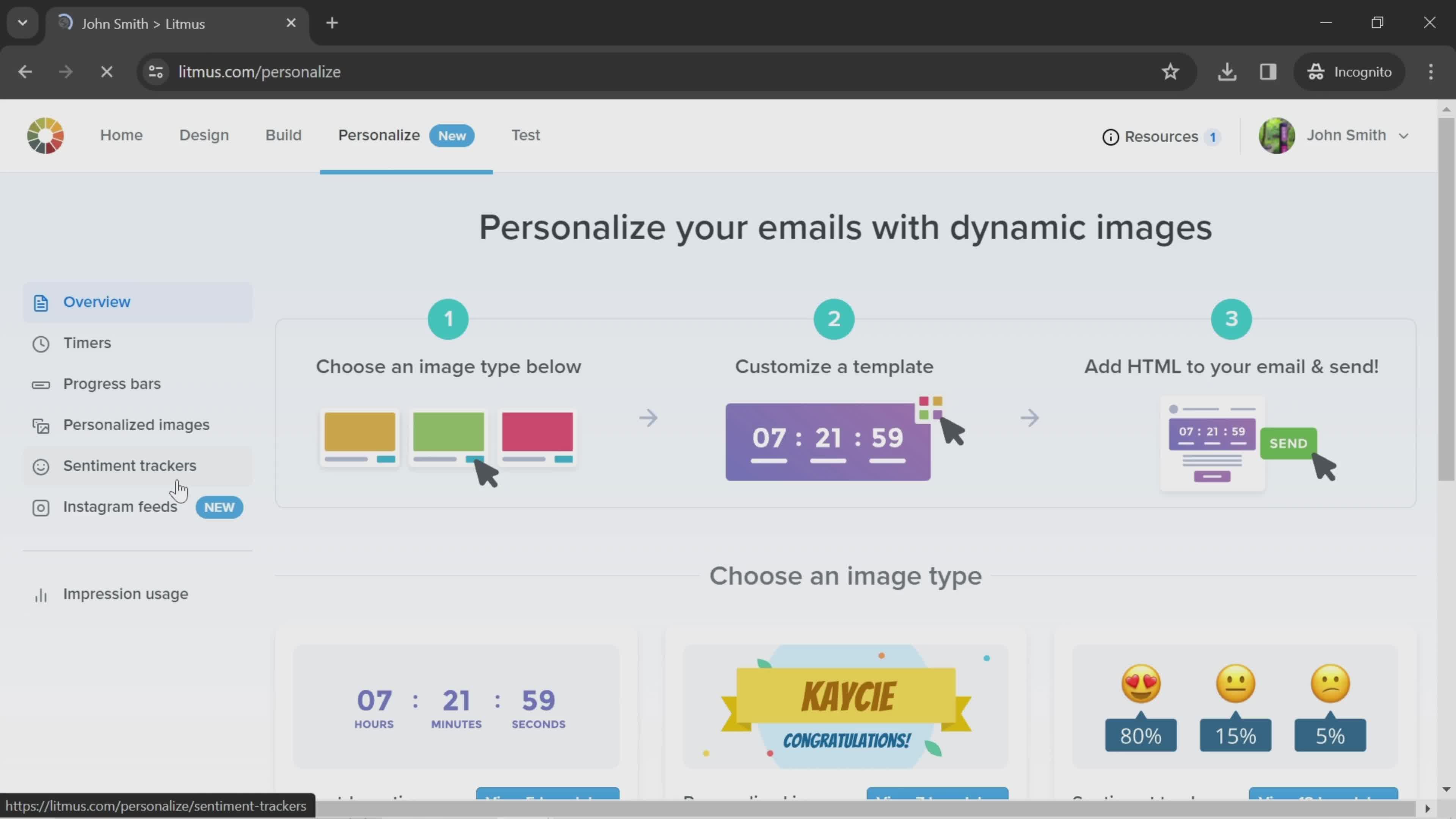 Creating a sentiment tracker screenshot