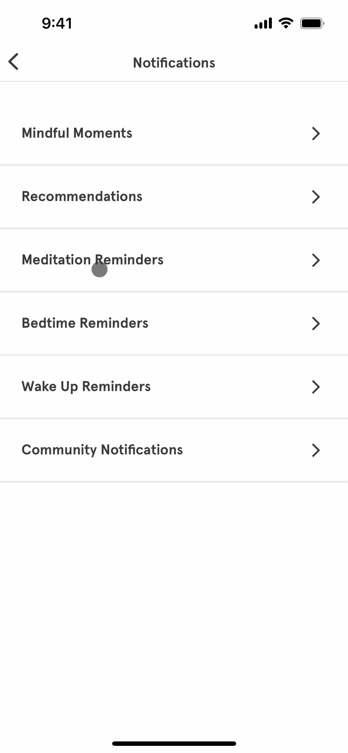 Setting a reminder on Headspace video thumbnail