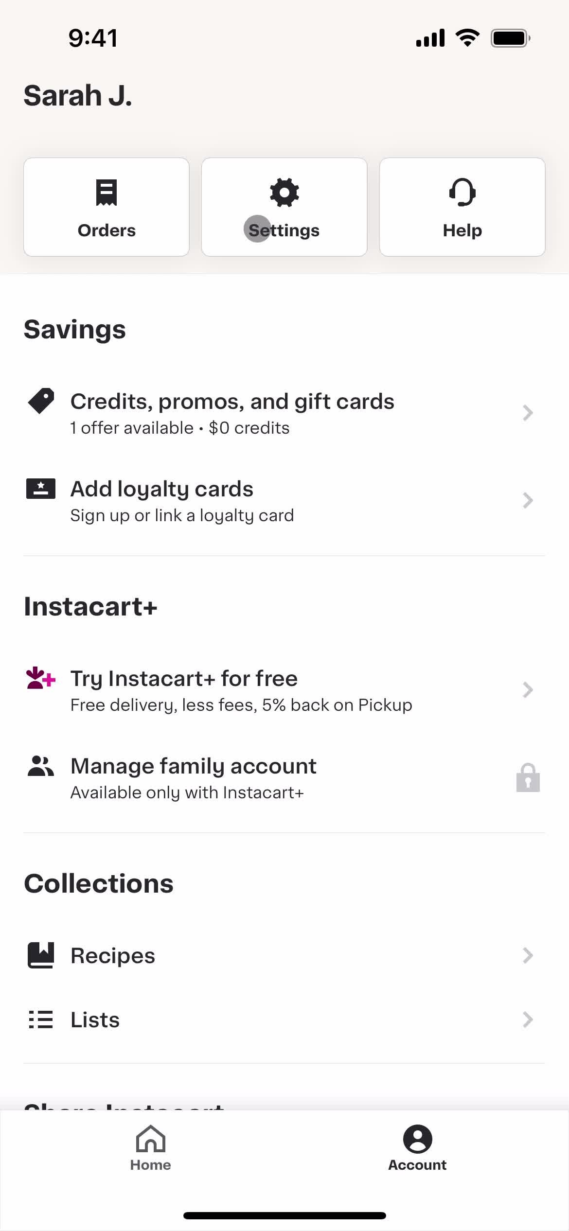 Settings on Instacart video thumbnail