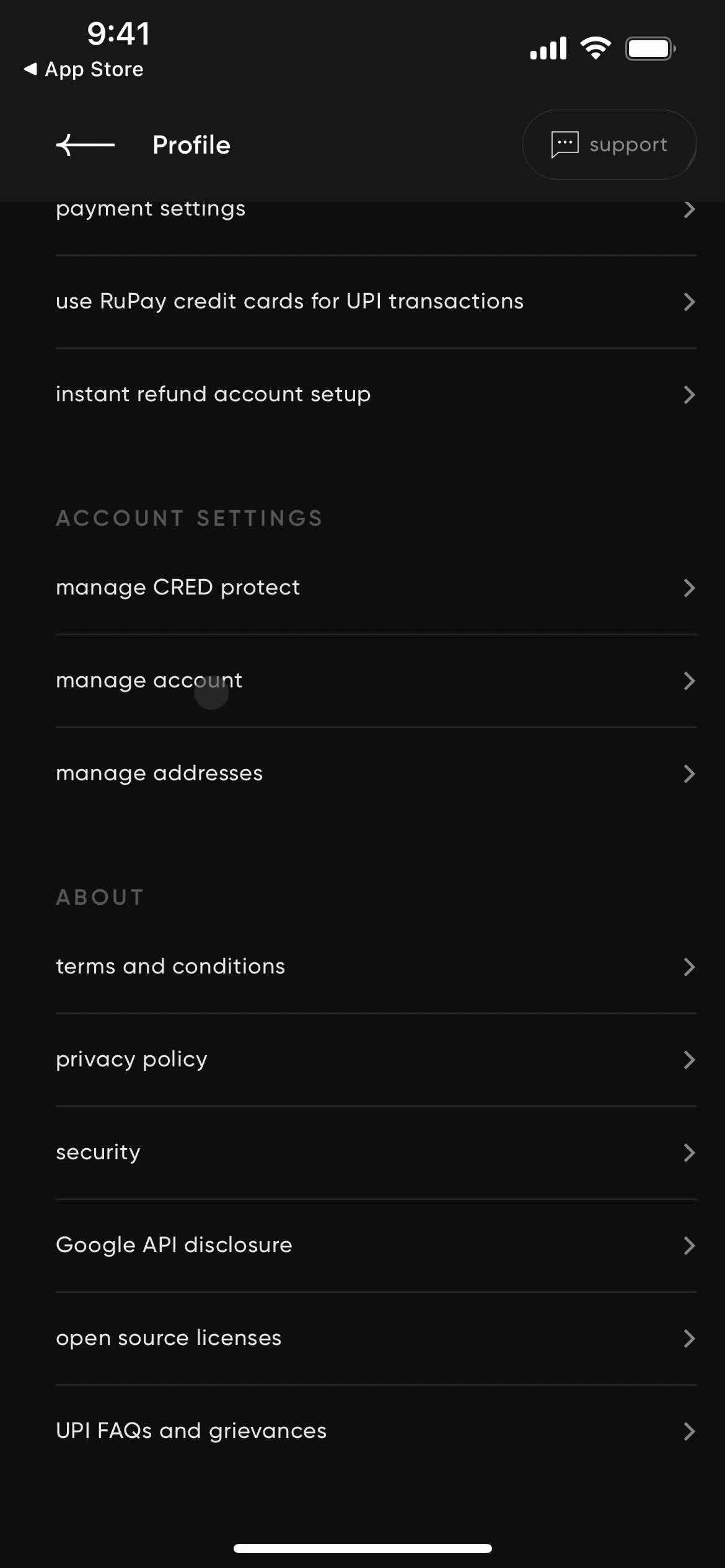 Settings on CRED video thumbnail