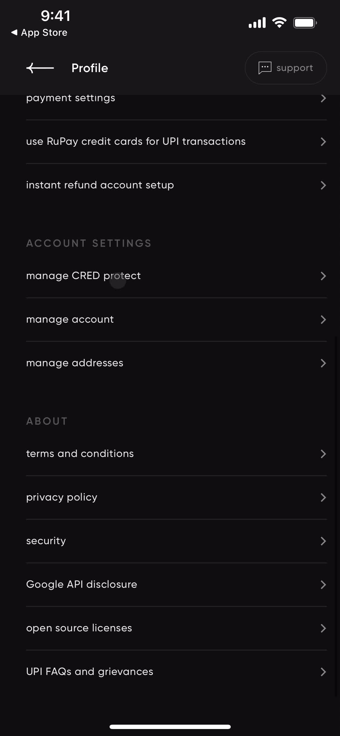 Settings on CRED video thumbnail