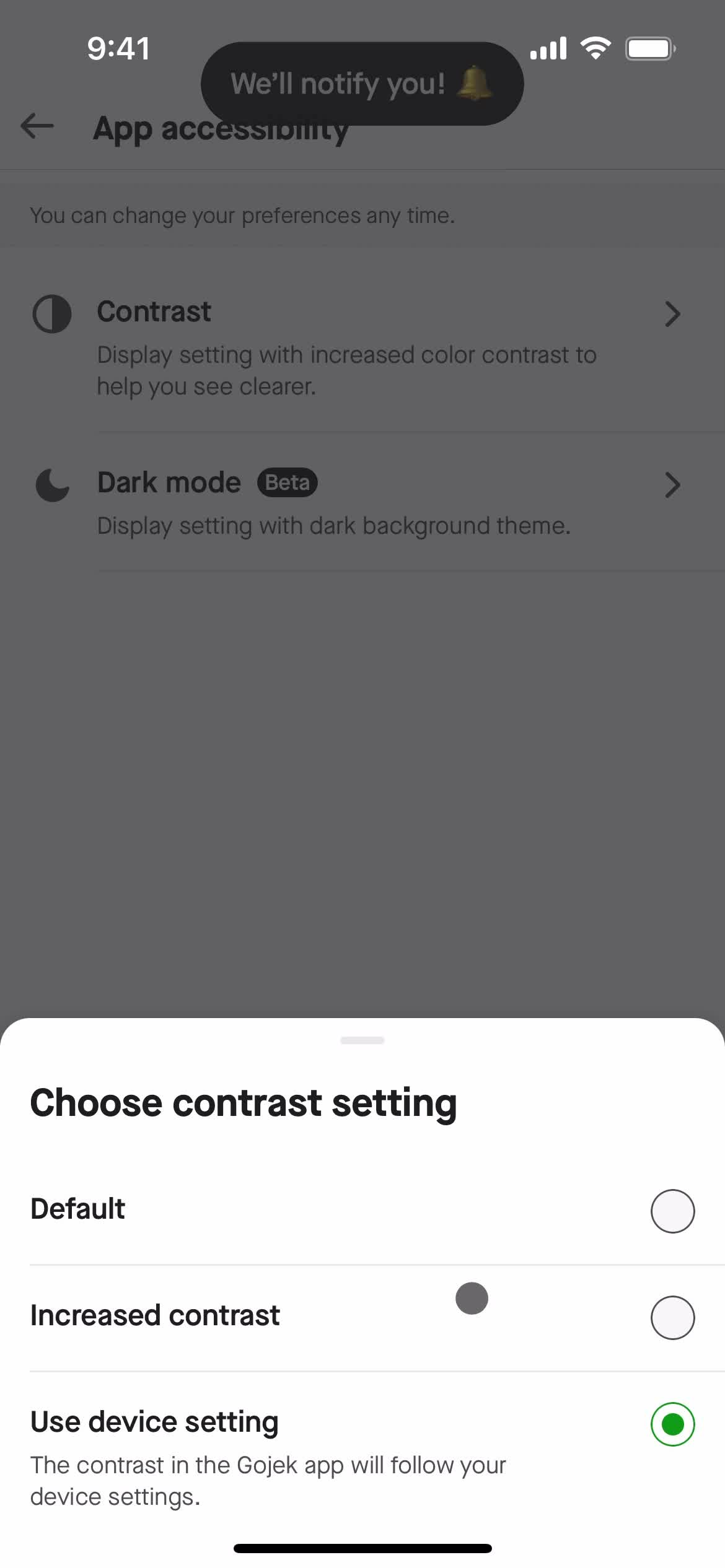 Settings on Gojek video thumbnail