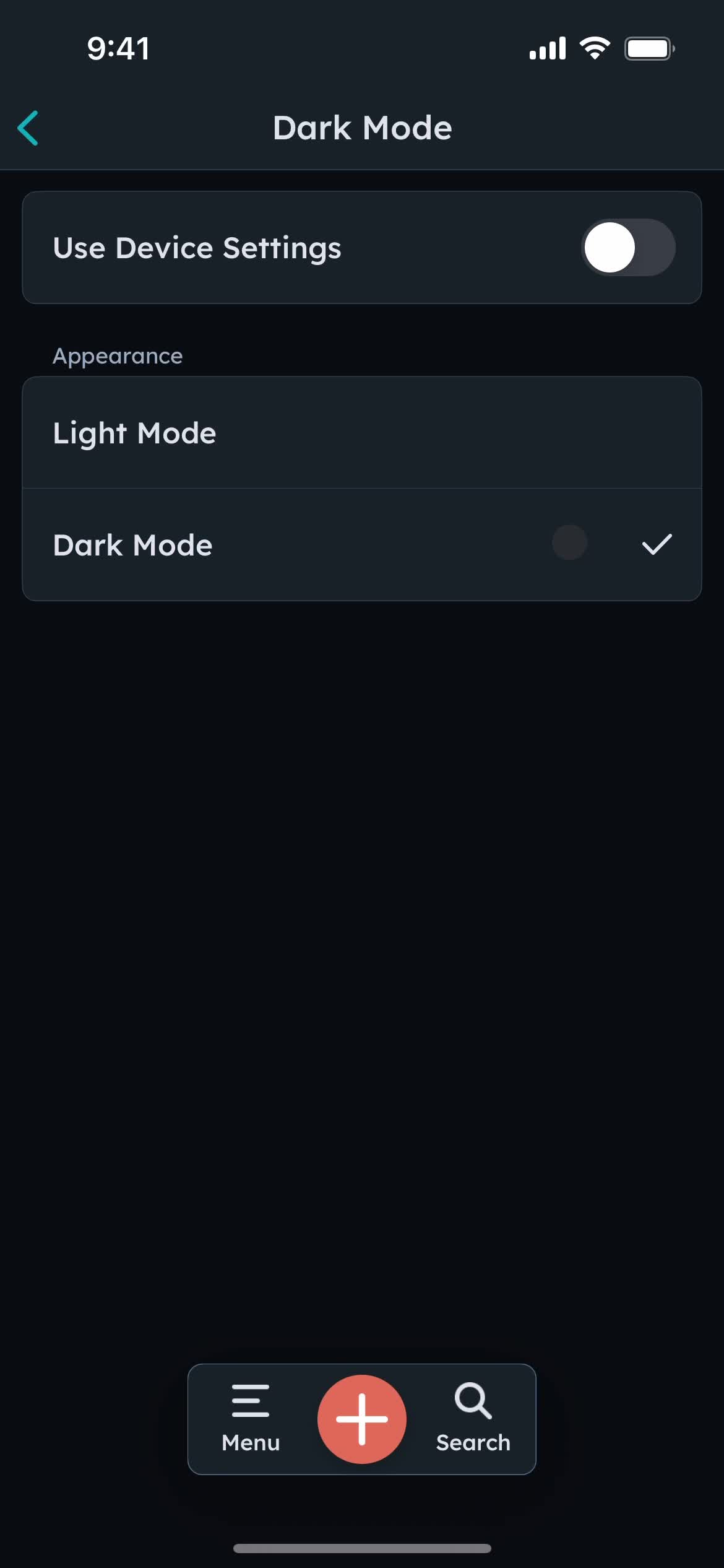 Settings screenshot