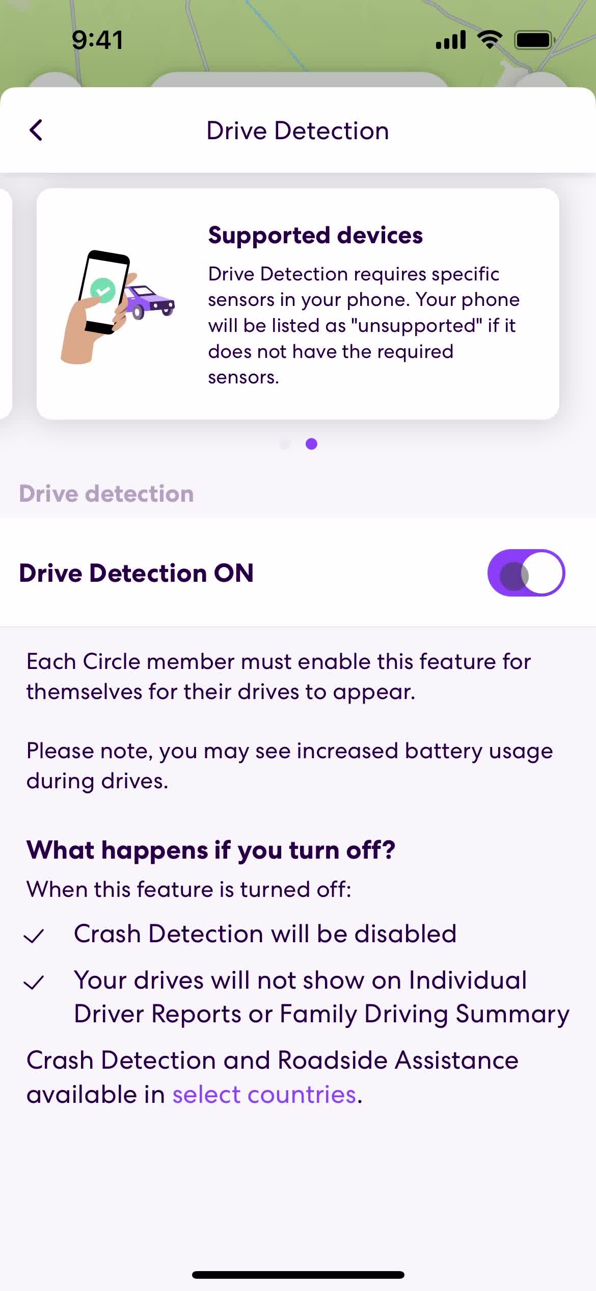 Settings on Life360 video thumbnail