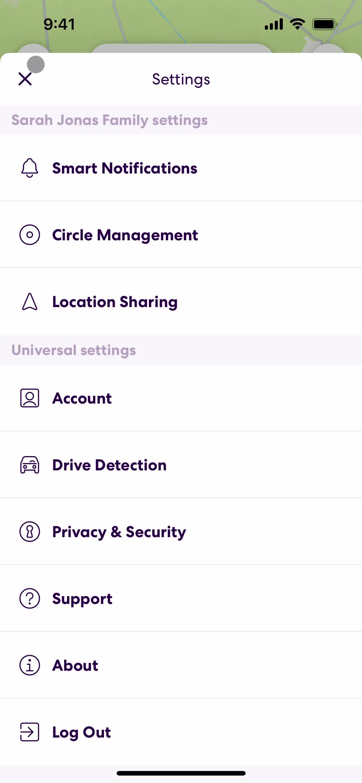 Settings on Life360 video thumbnail