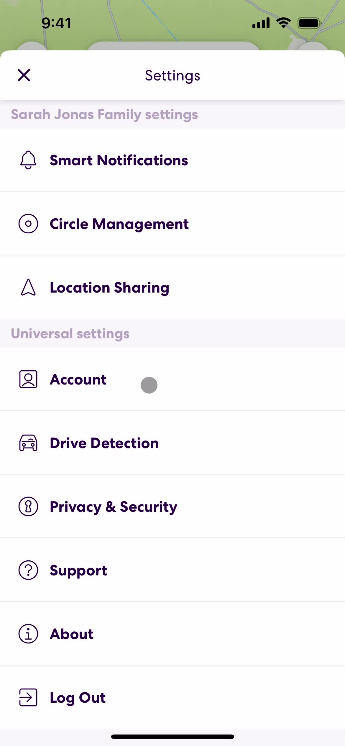 Settings on Life360 video thumbnail