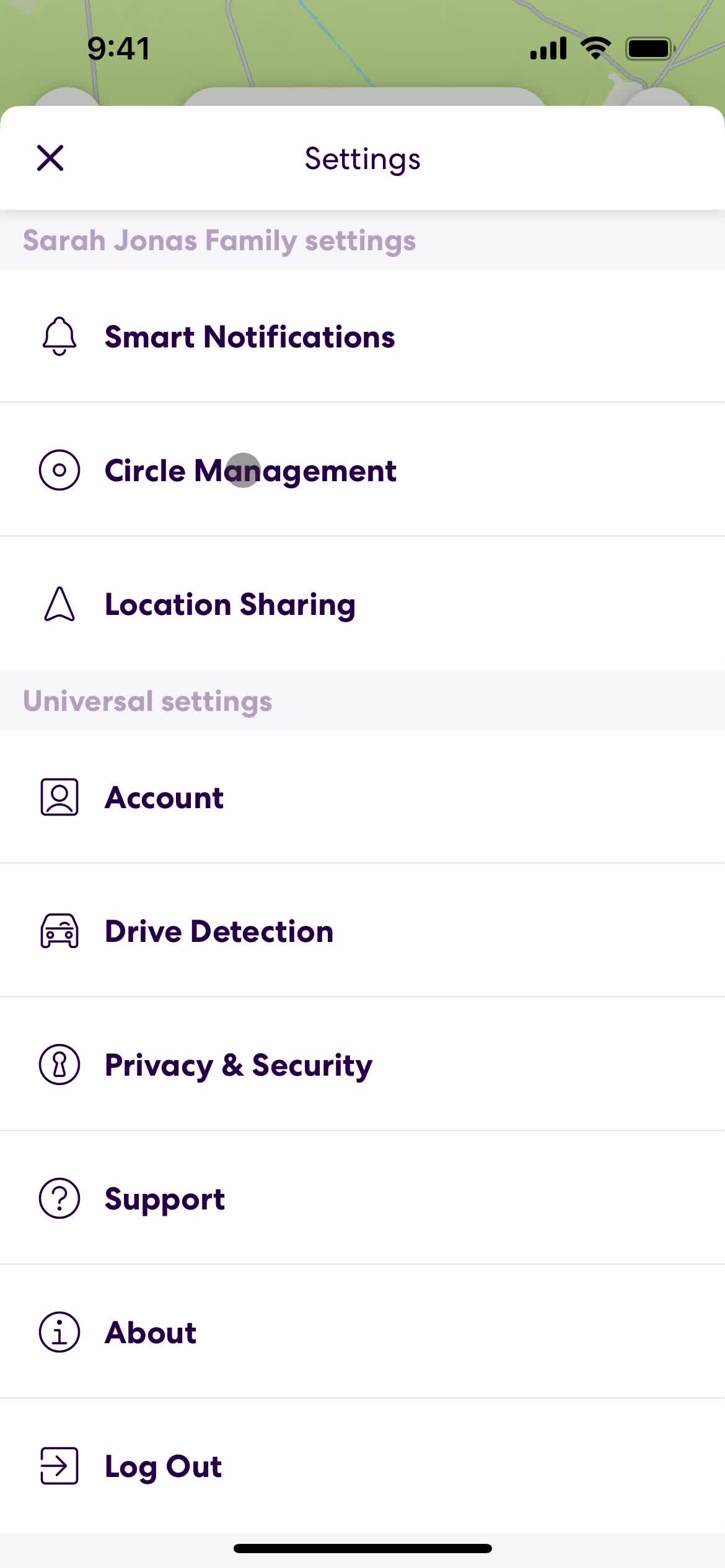 Settings on Life360 video thumbnail