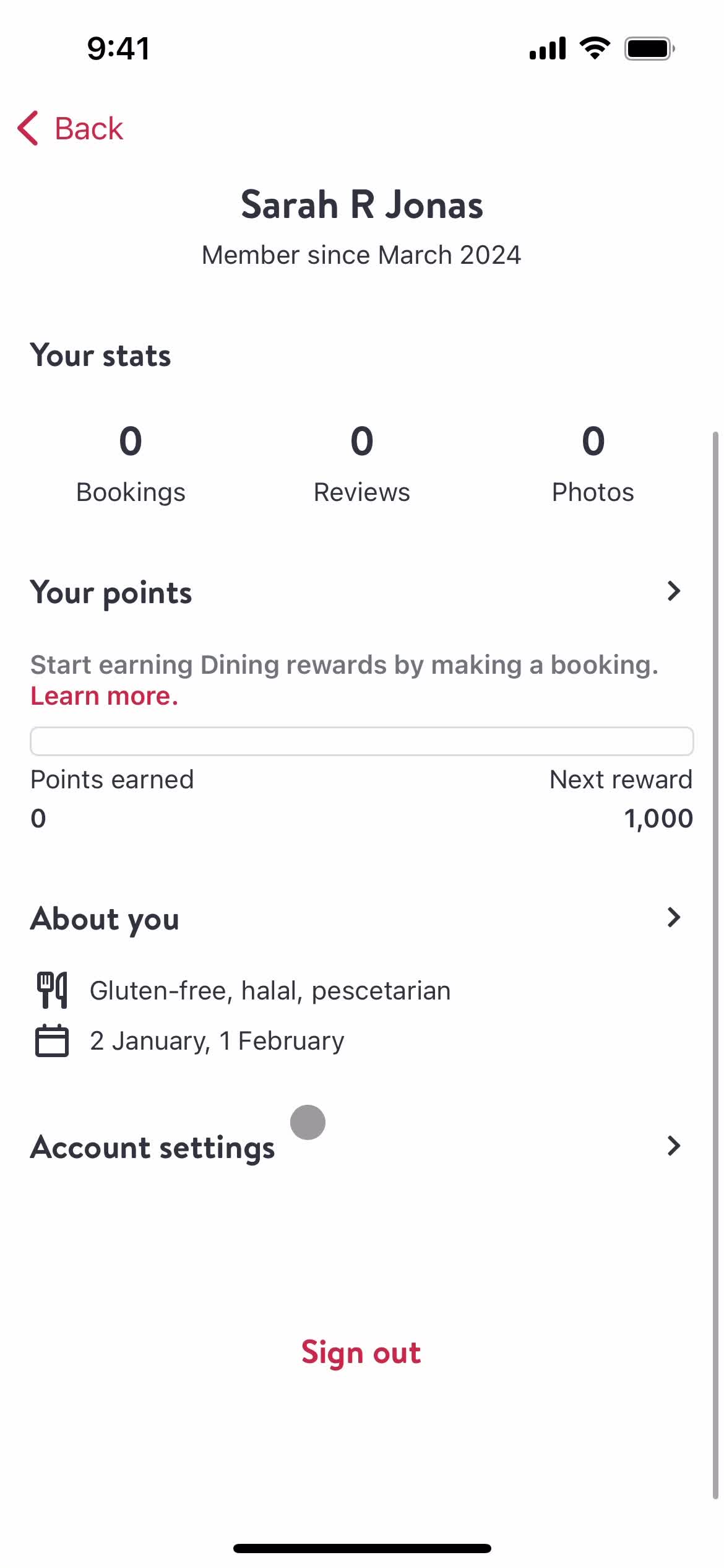 Settings on OpenTable video thumbnail