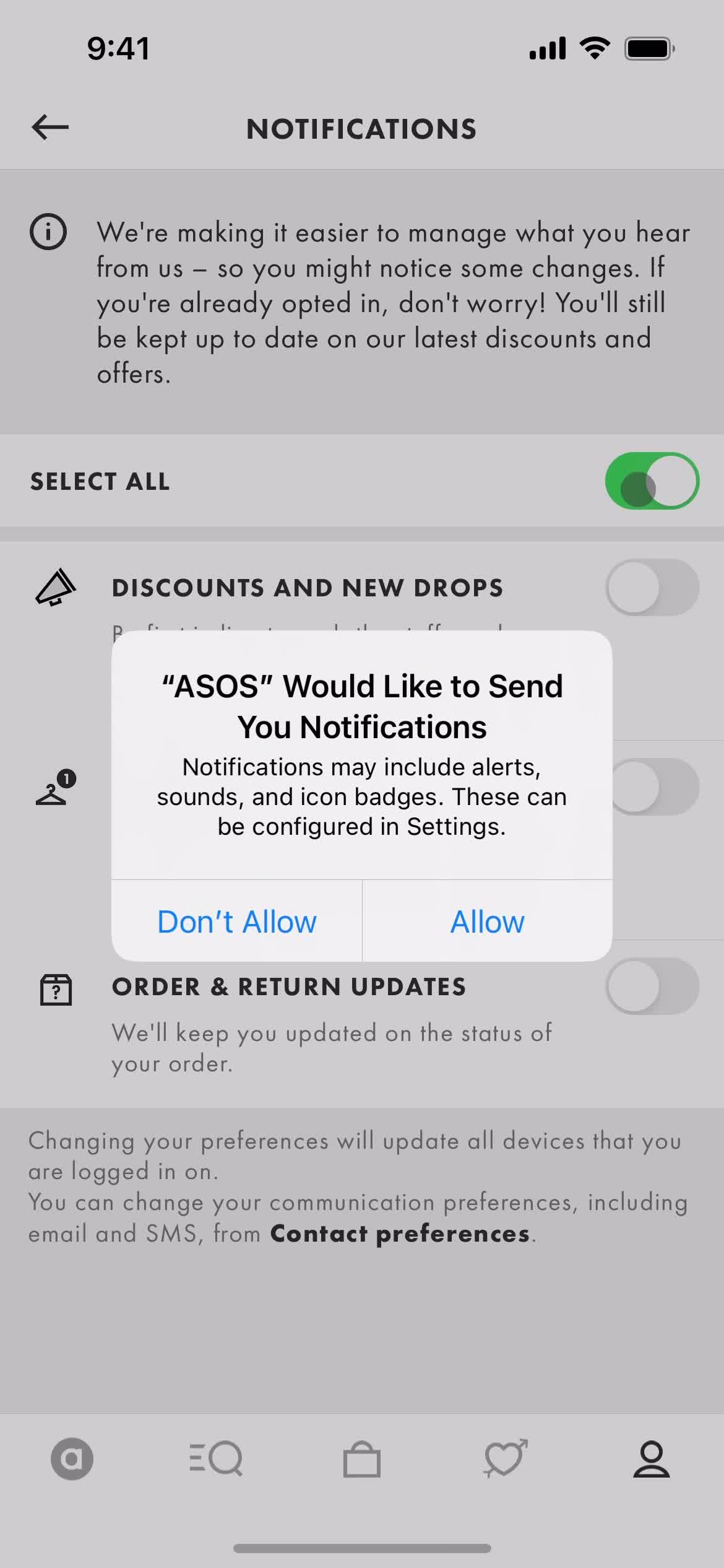 Settings on ASOS video thumbnail