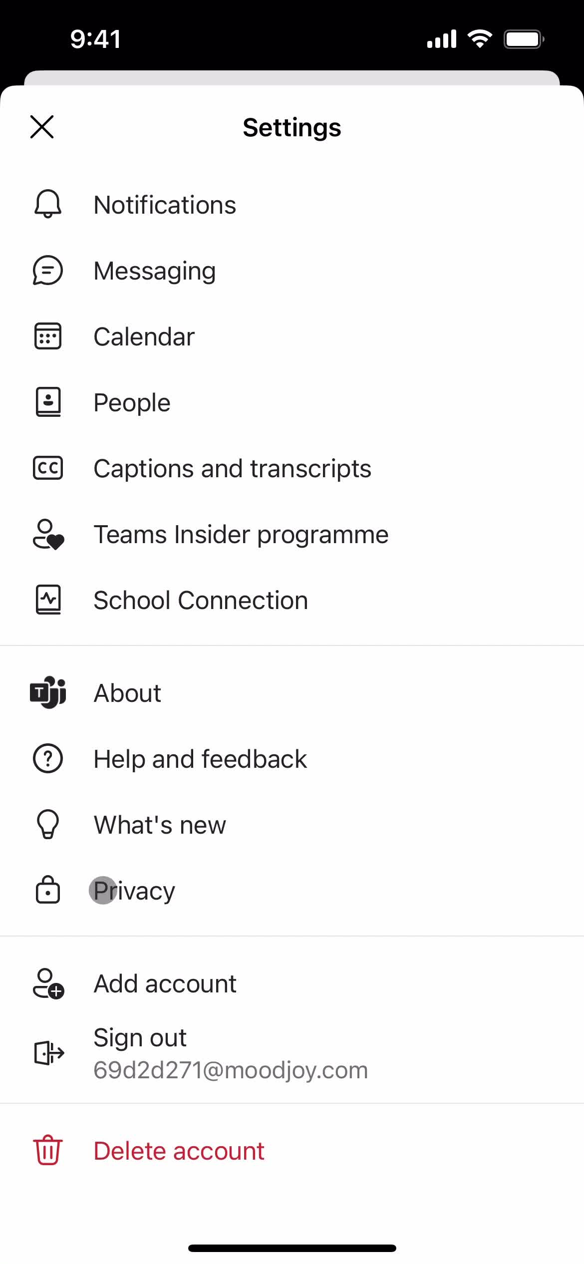 Settings on Microsoft Teams video thumbnail