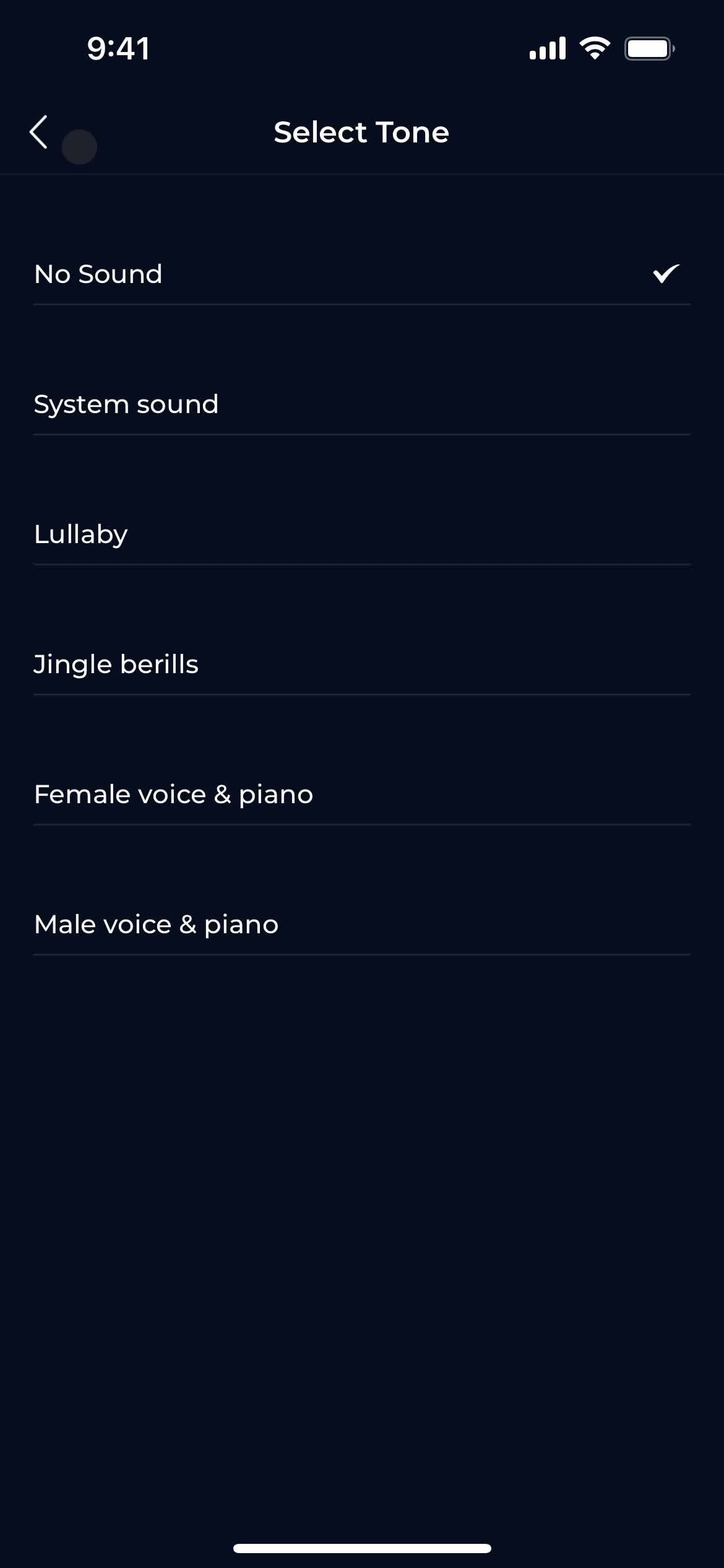 Settings screenshot