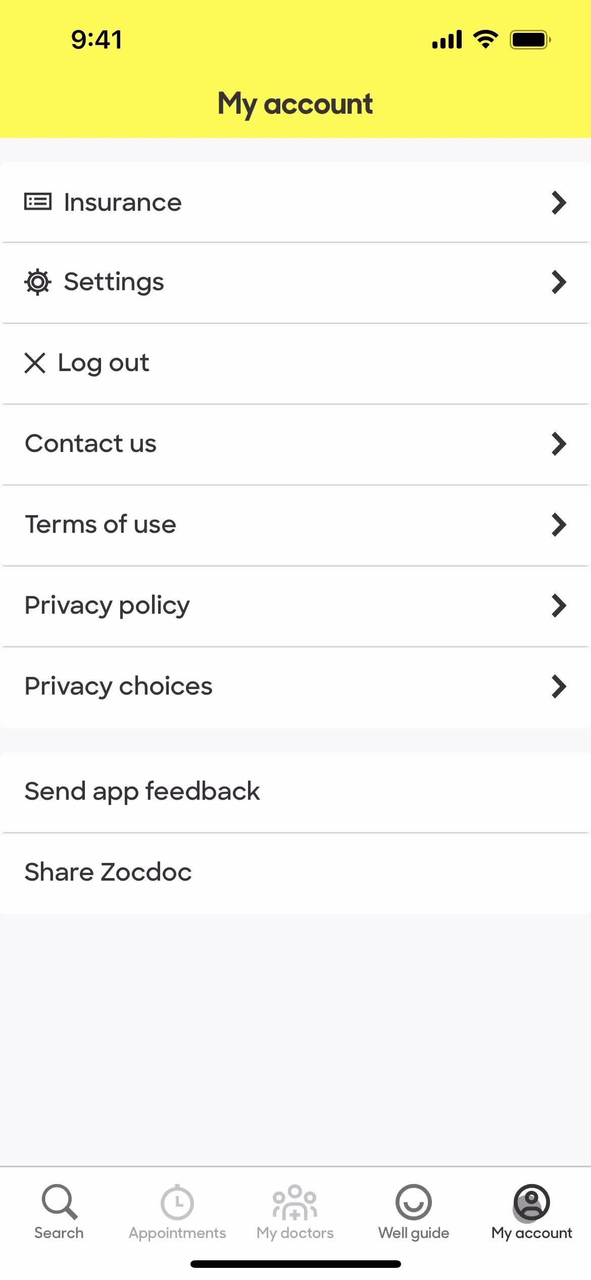 Settings on Zocdoc video thumbnail