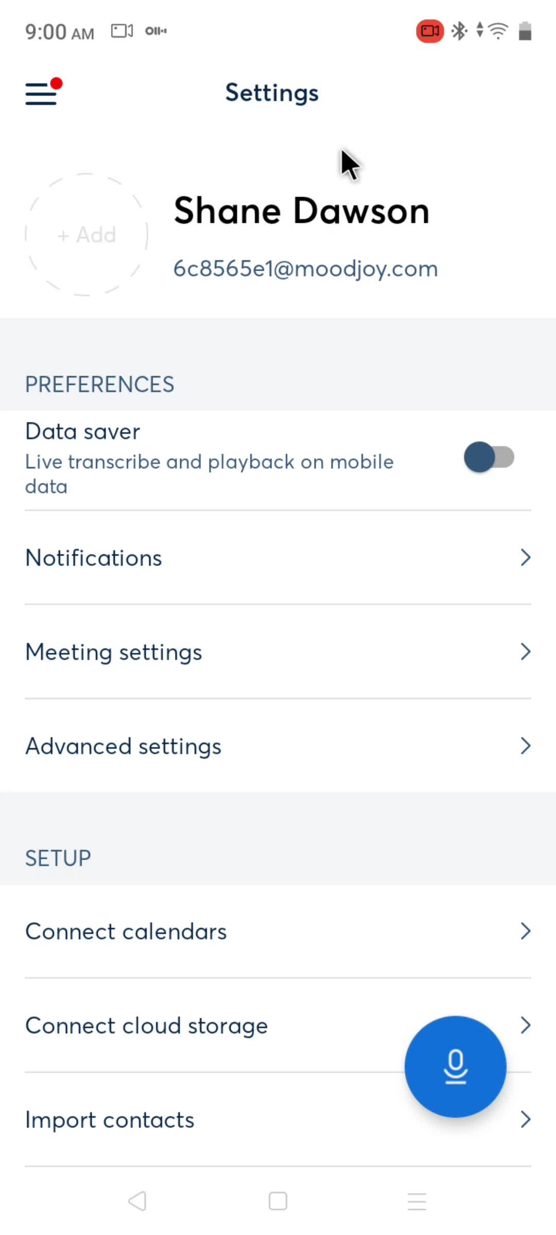 Settings screenshot