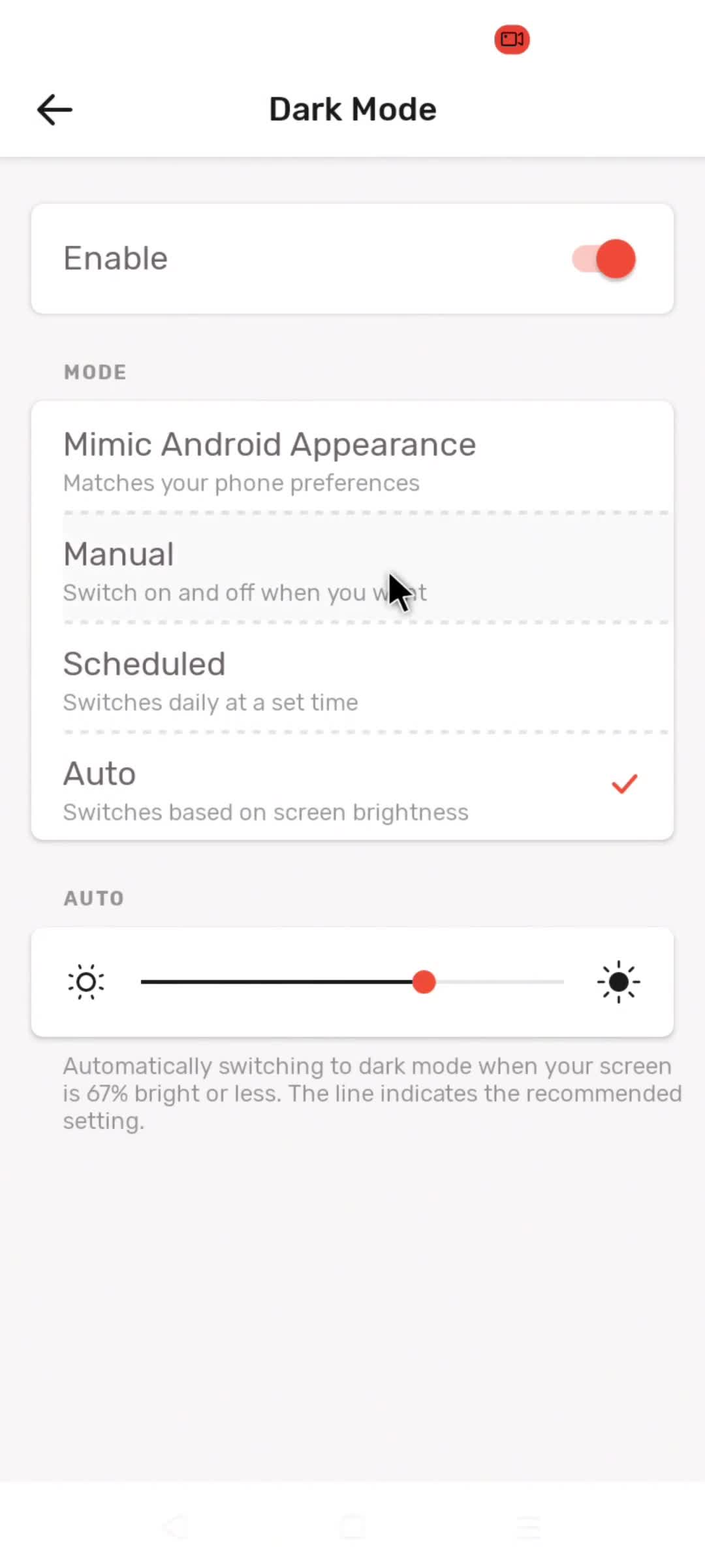 Settings screenshot