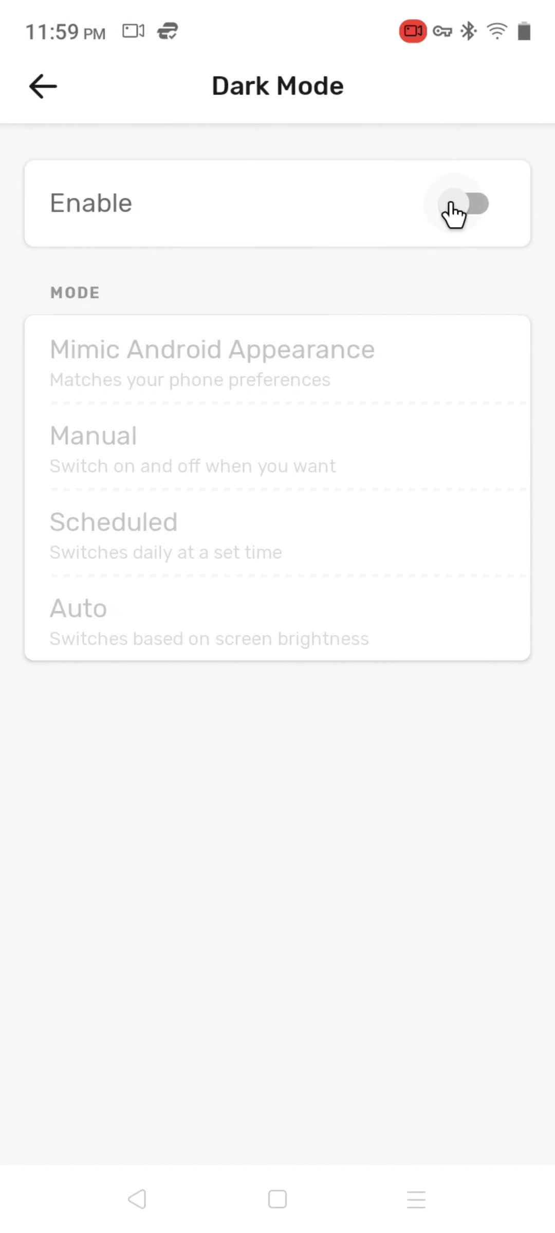 Settings screenshot