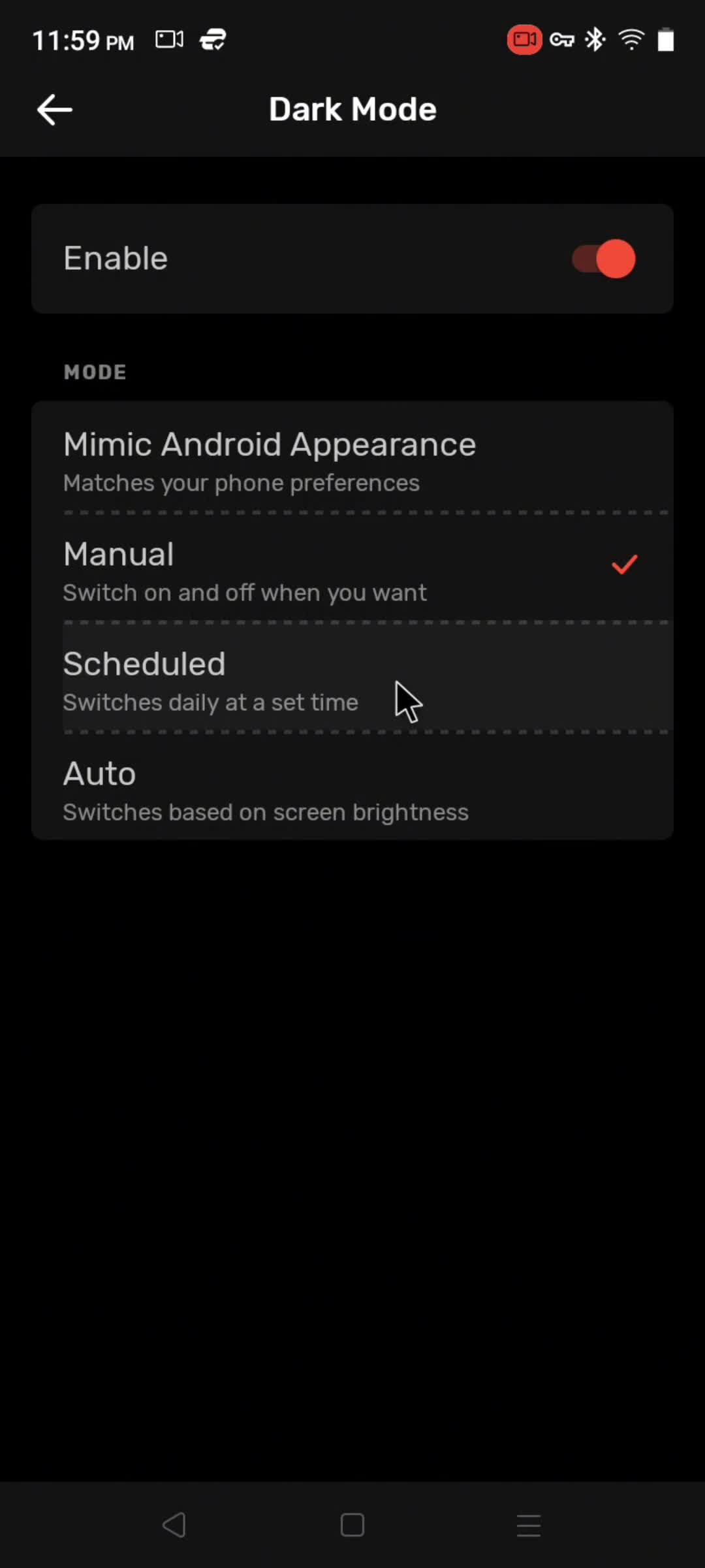 Settings screenshot