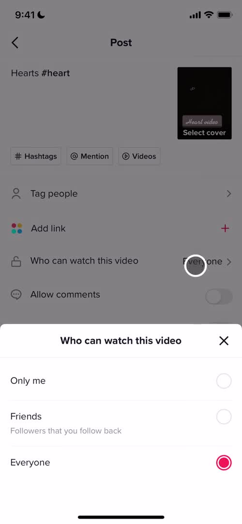 Sharing a video screenshot