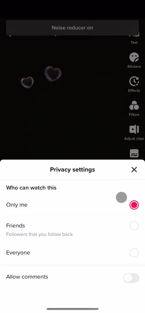 Privacy settings video thumbnail