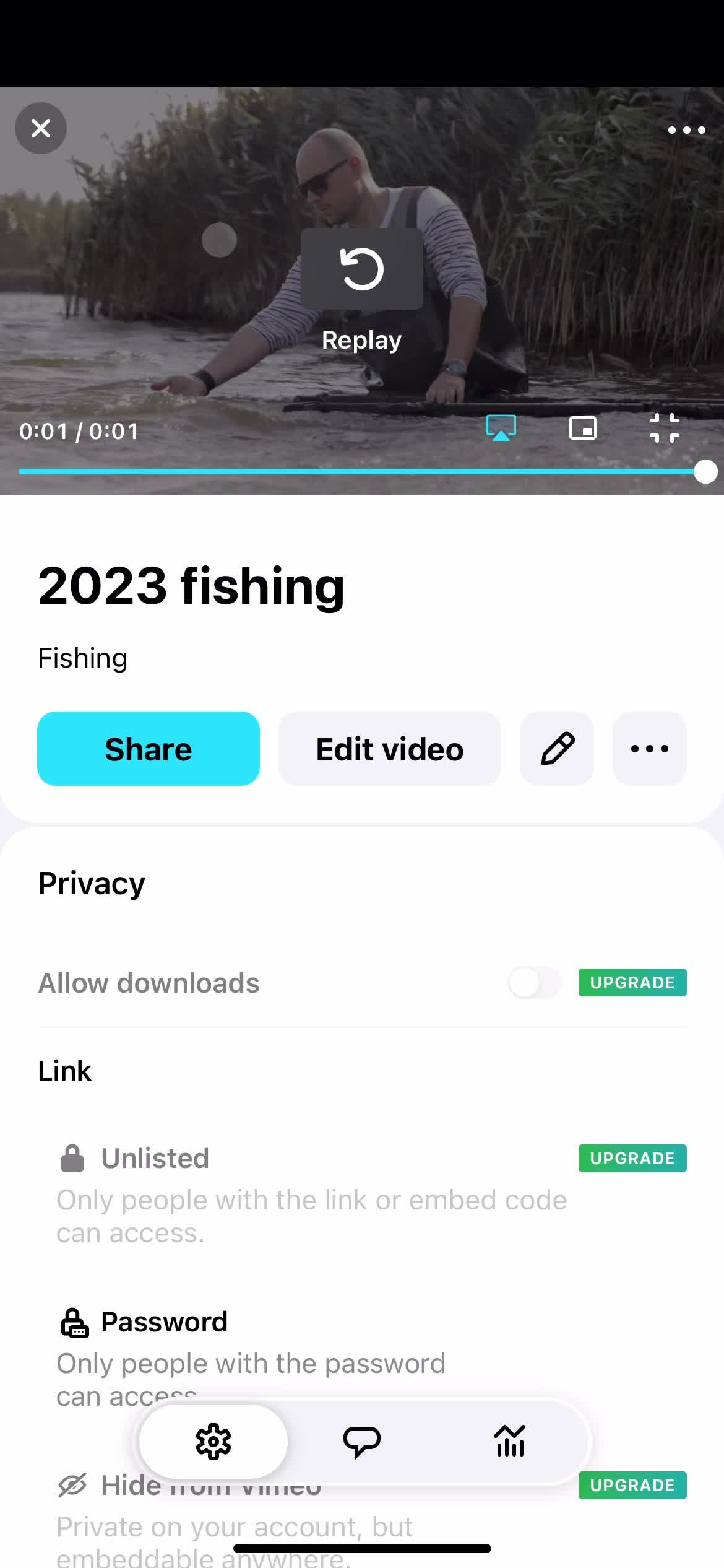 Sharing a video screenshot