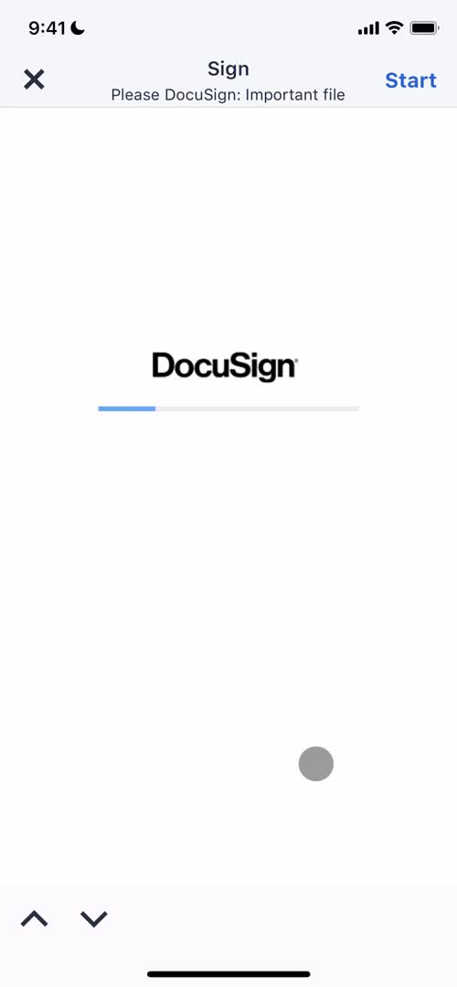 Signing a document screenshot