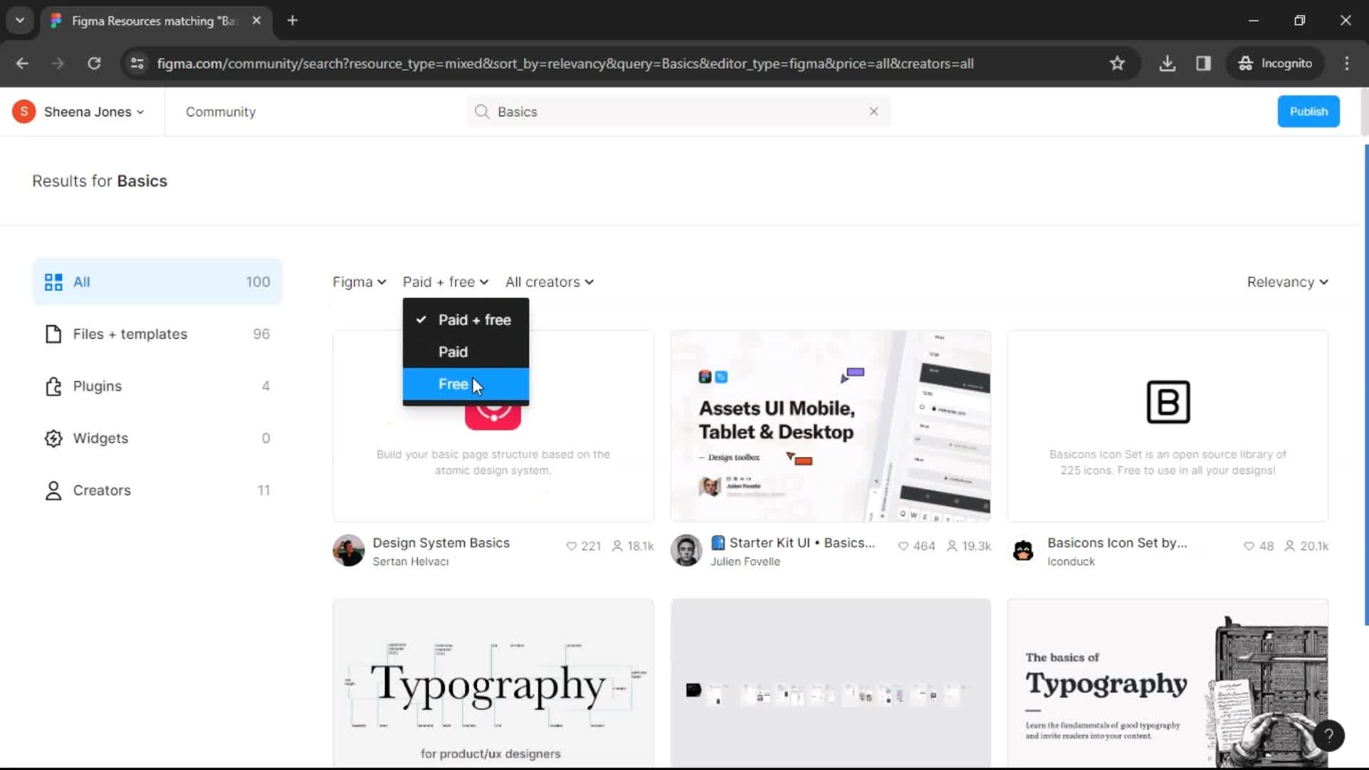 Filtering and sorting screenshot