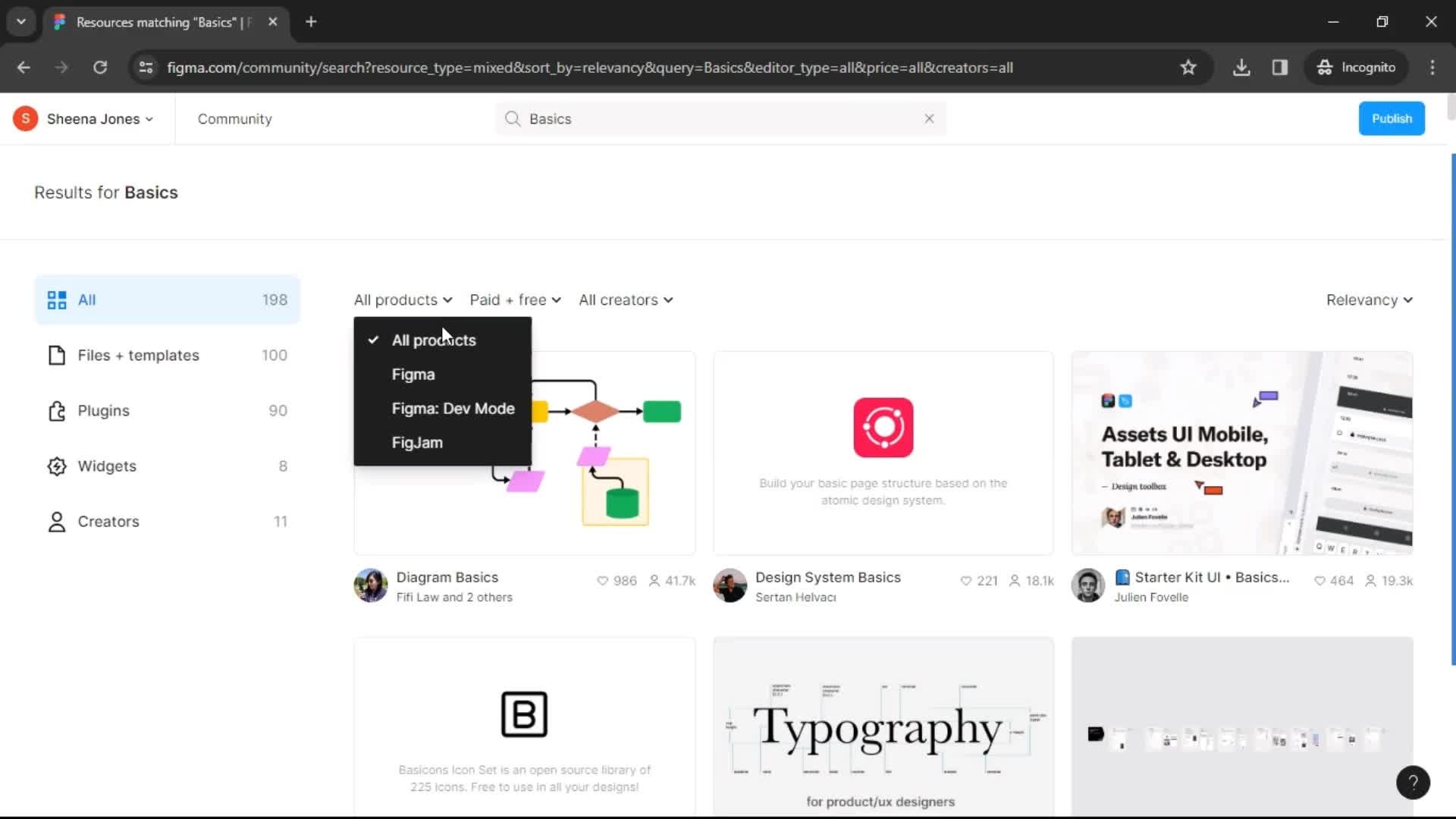 Filtering and sorting screenshot