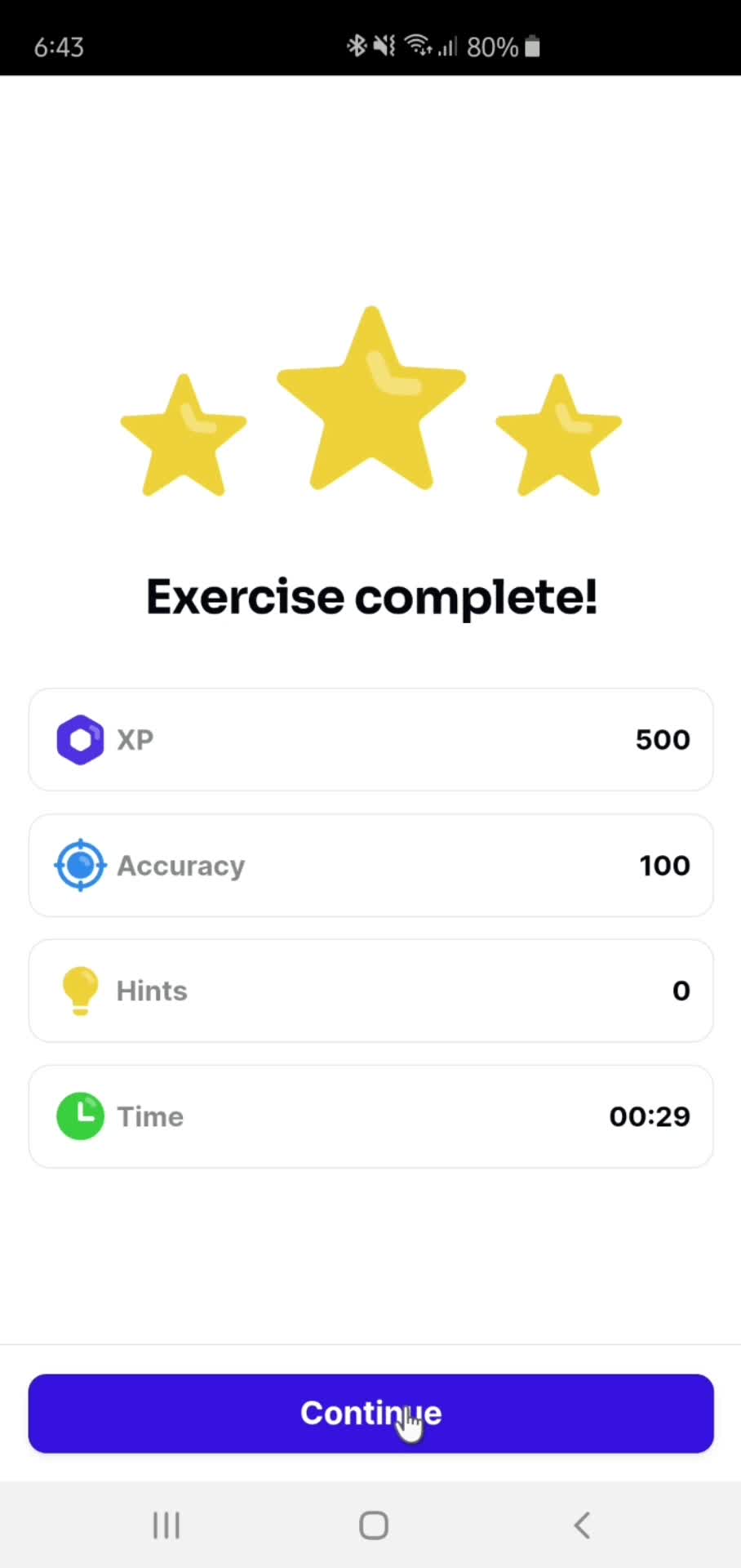 Starting exercises screenshot