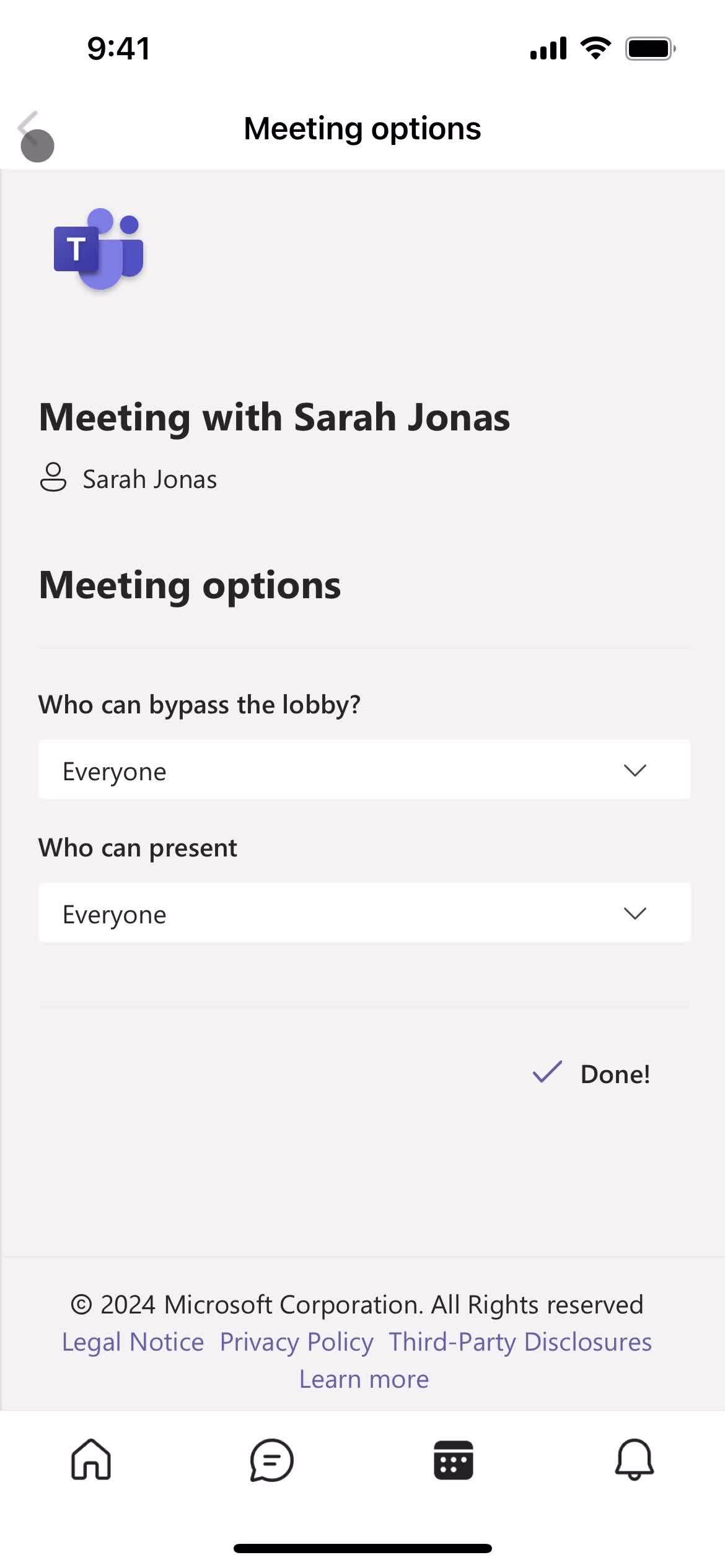 Starting a meeting screenshot