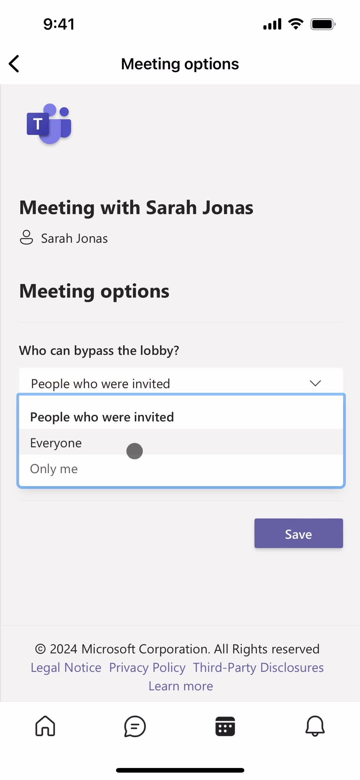 Starting a meeting screenshot