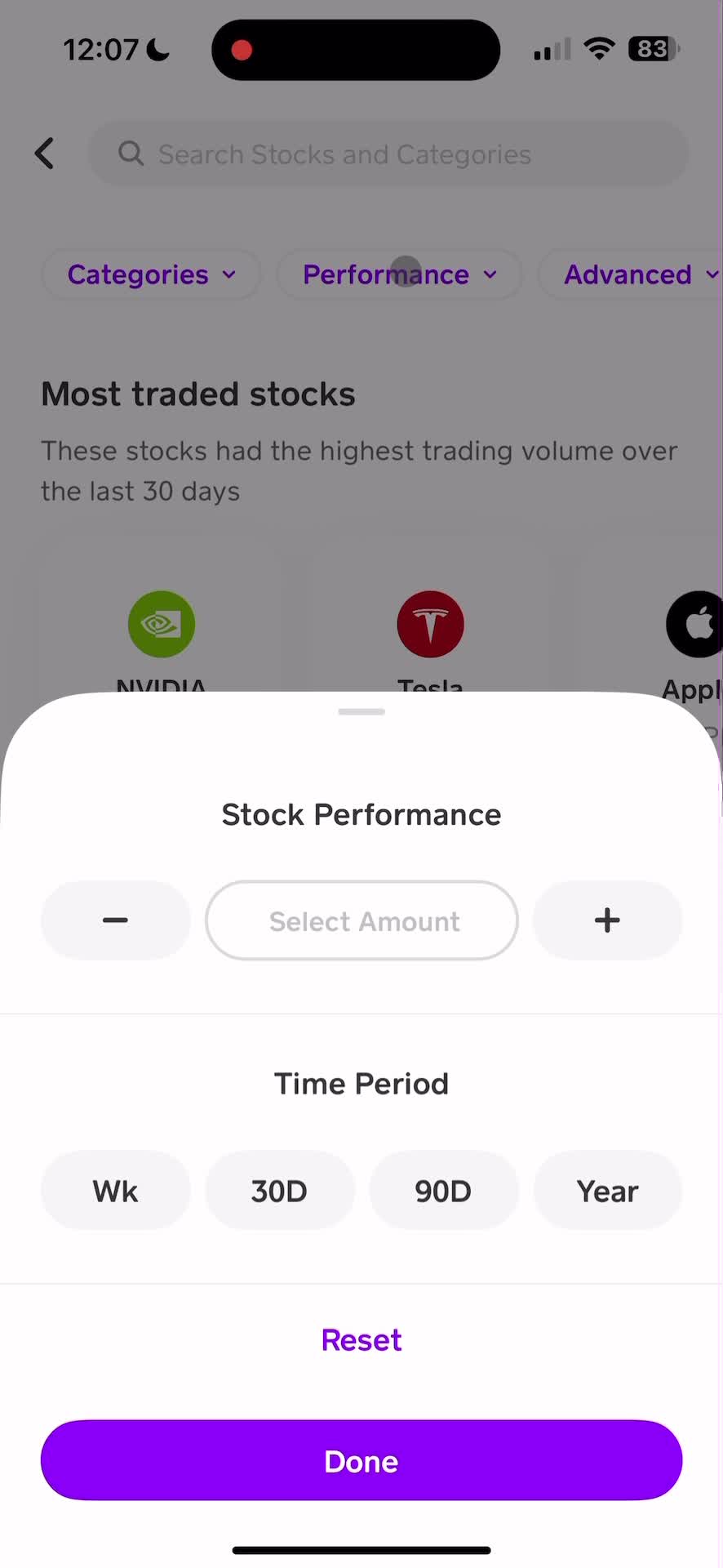 Filtering stocks on Cash App video thumbnail