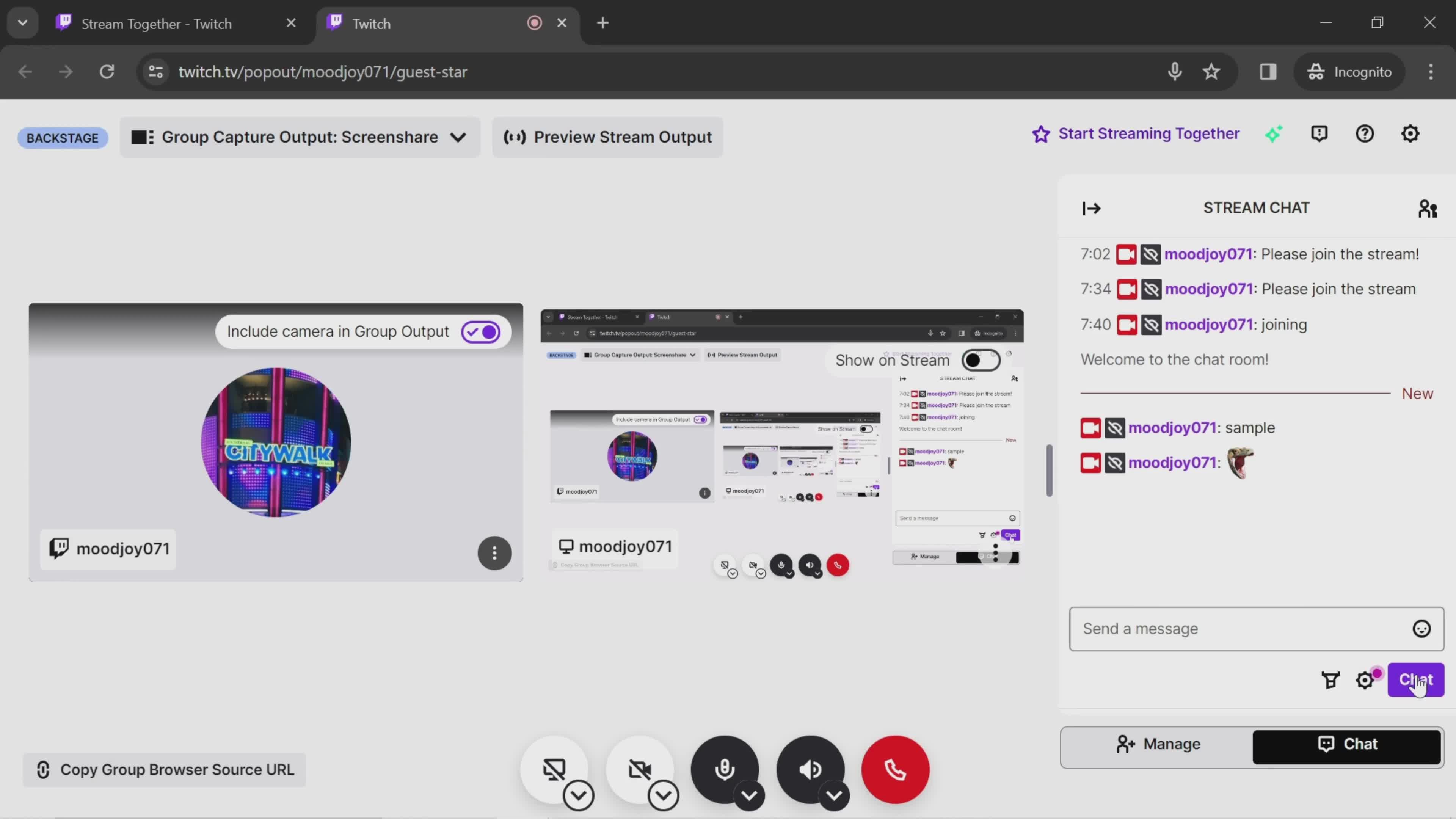 Streaming together screenshot