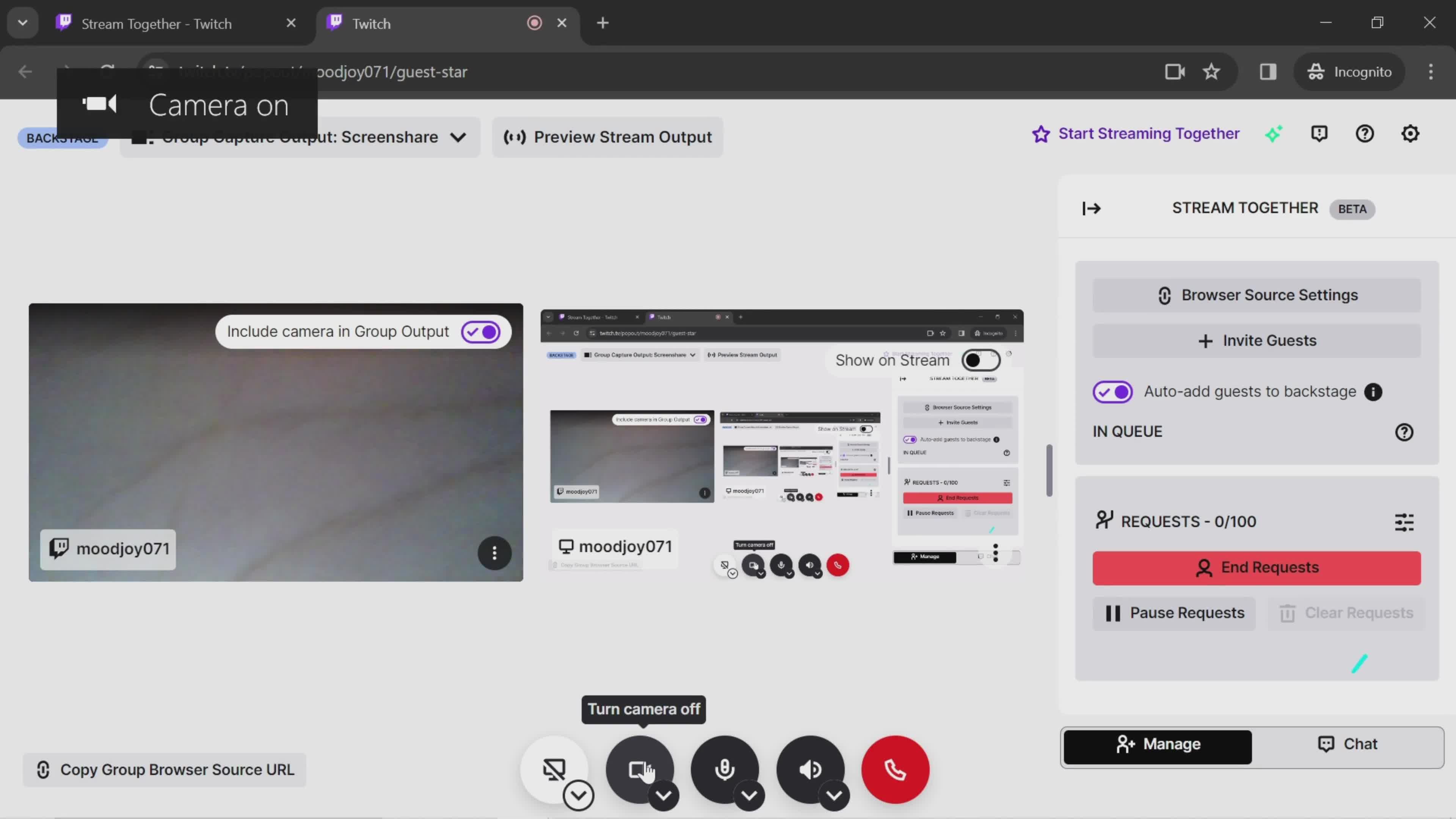 Streaming together screenshot