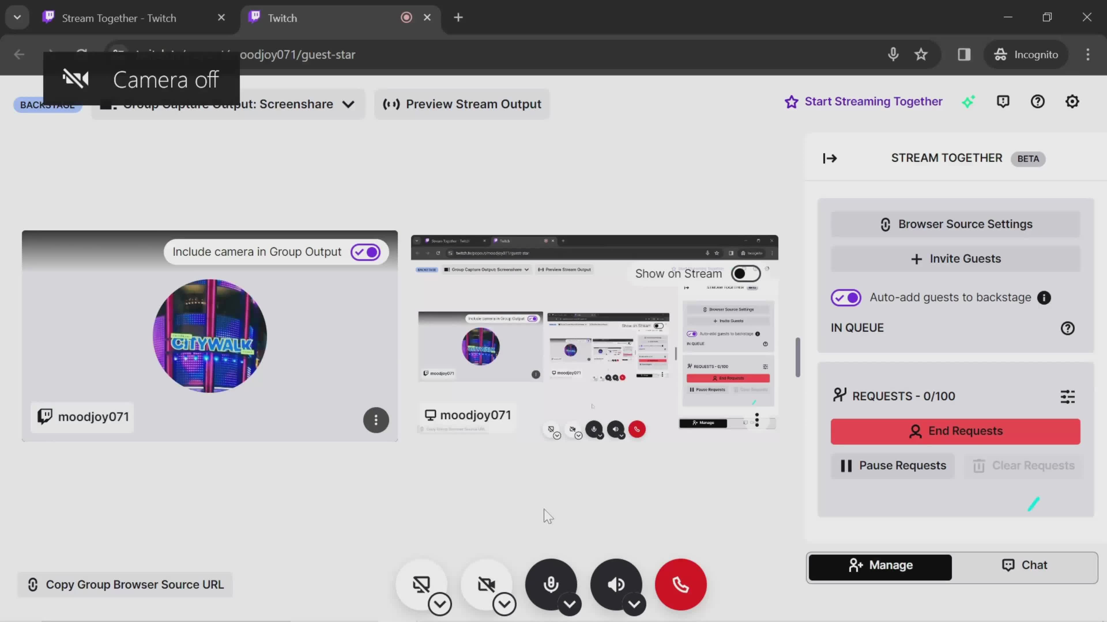 Streaming together screenshot