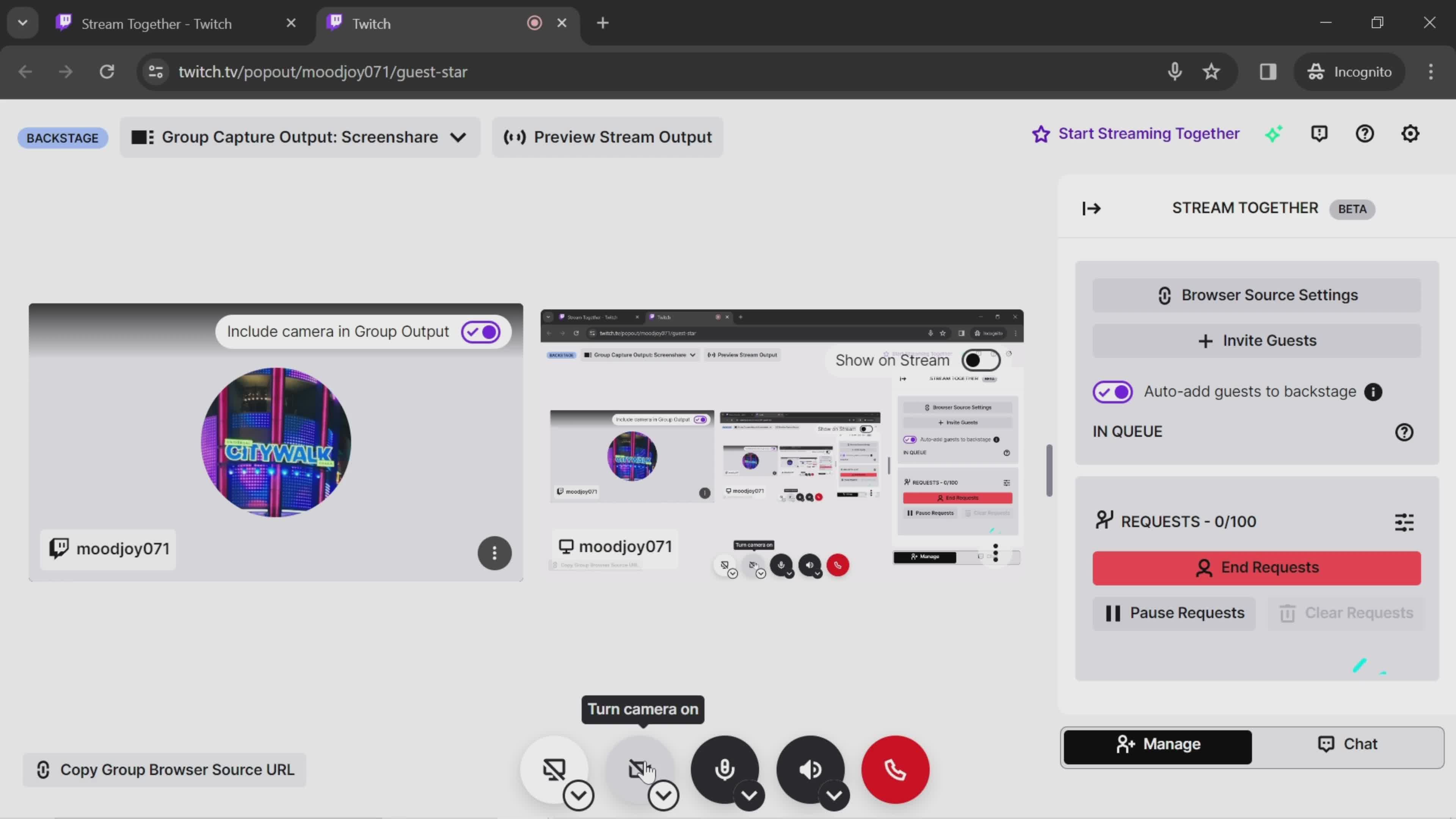 Streaming together screenshot