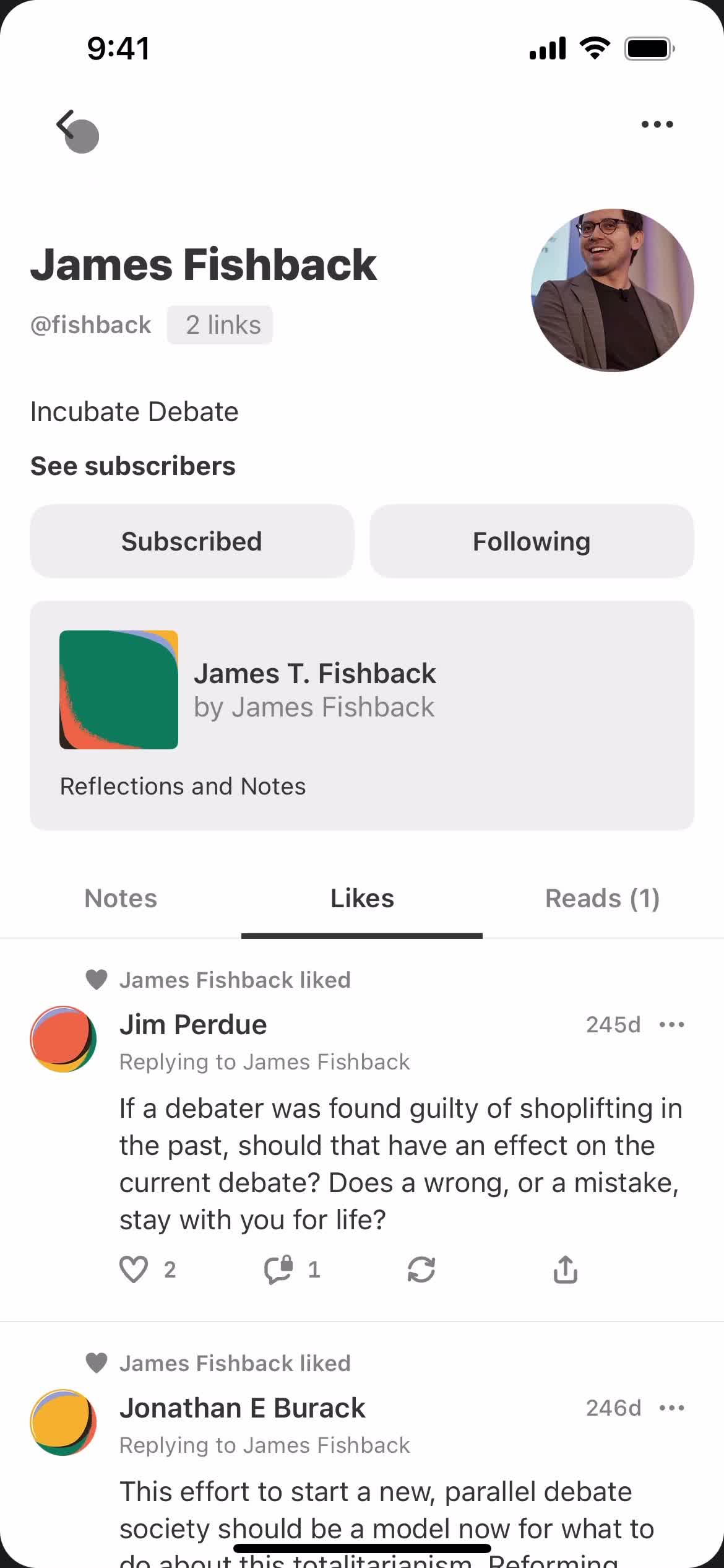 Subscribing screenshot