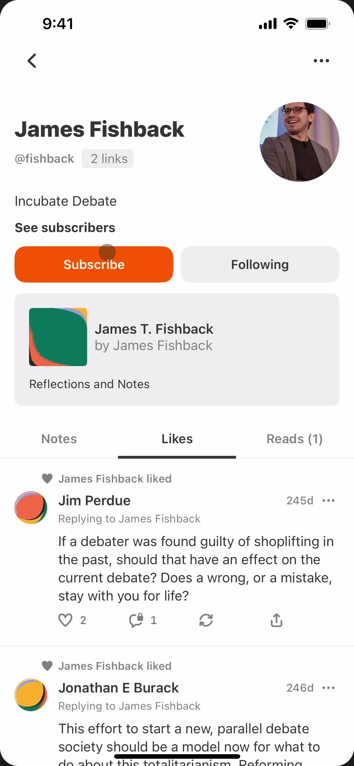 Subscribing screenshot