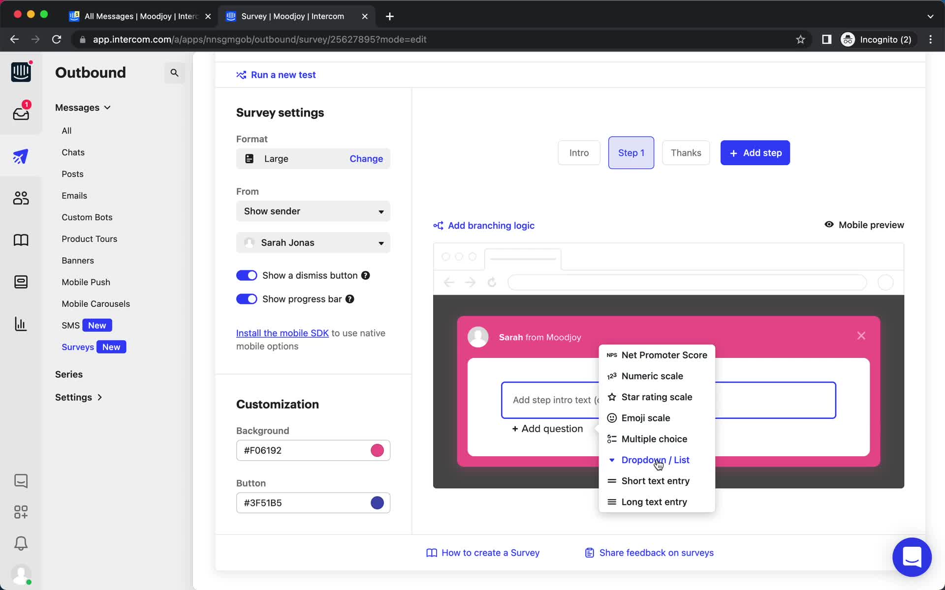 Creating a survey on Intercom video thumbnail