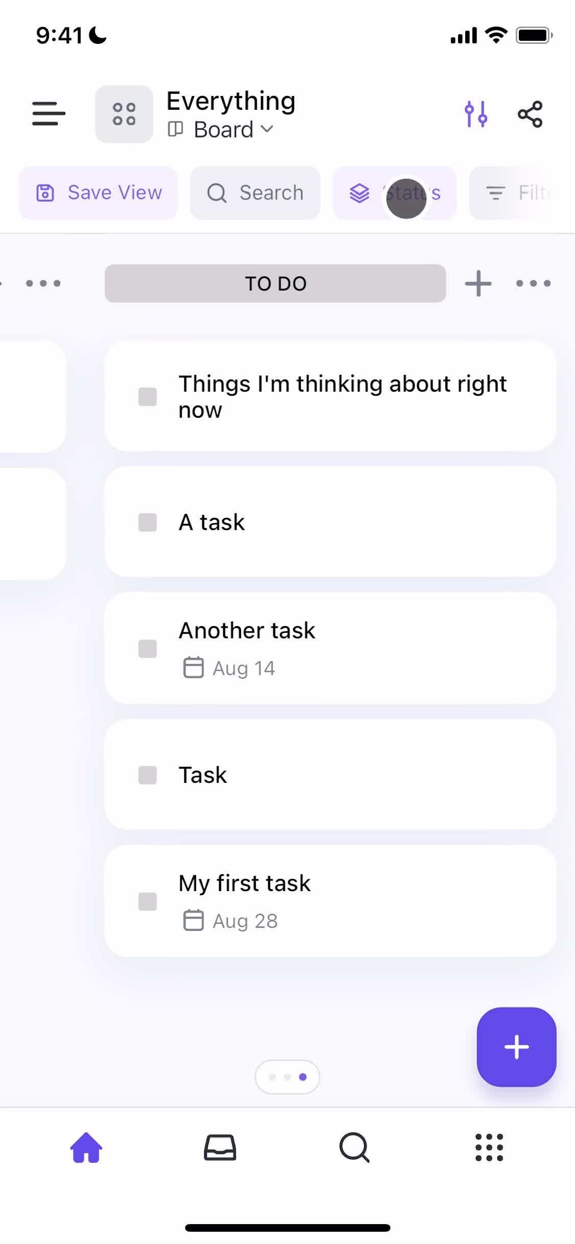 Tasks screenshot