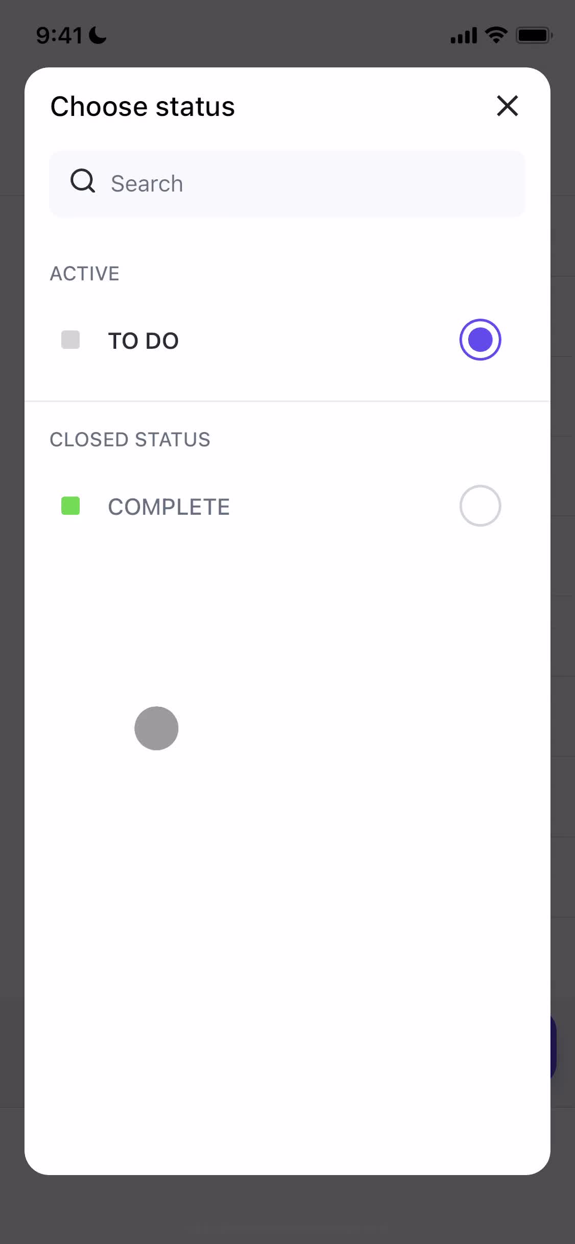 Tasks screenshot